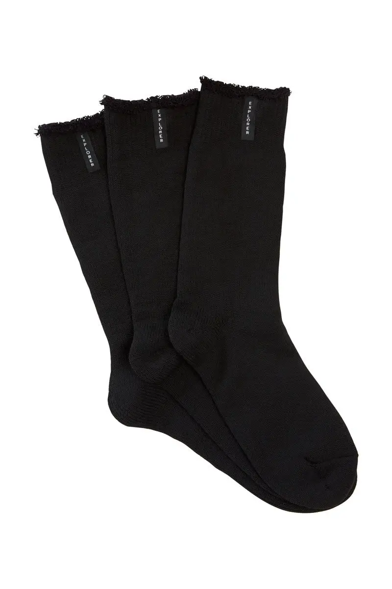 15 X Bonds Explorer Original Crew Wool Blend Socks Black