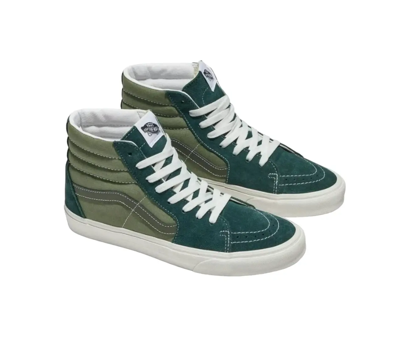 Unisex Vans Sk8-Hi Tri-Tone Green Lace Up High Top Shoes