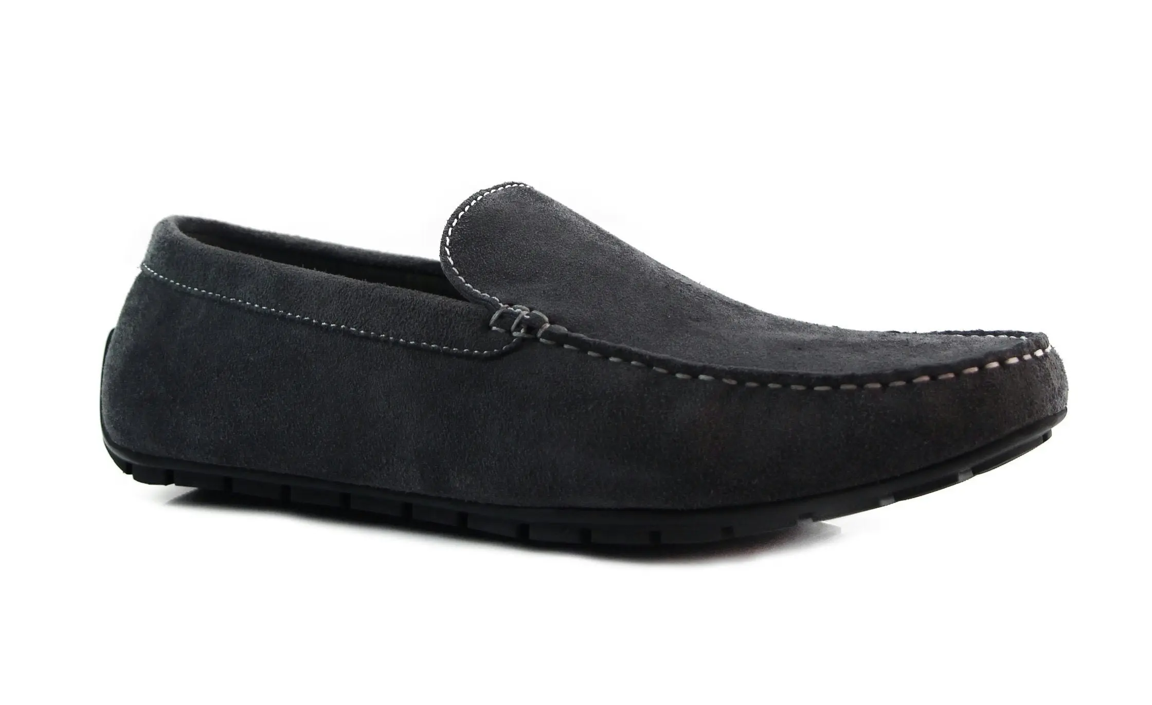 Mens Zasel Zenon Slip On Dark Grey Suede Boat Shoes