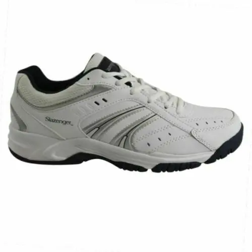 Slazenger Baseline Leather White Navy Running Mens Runners Shoes