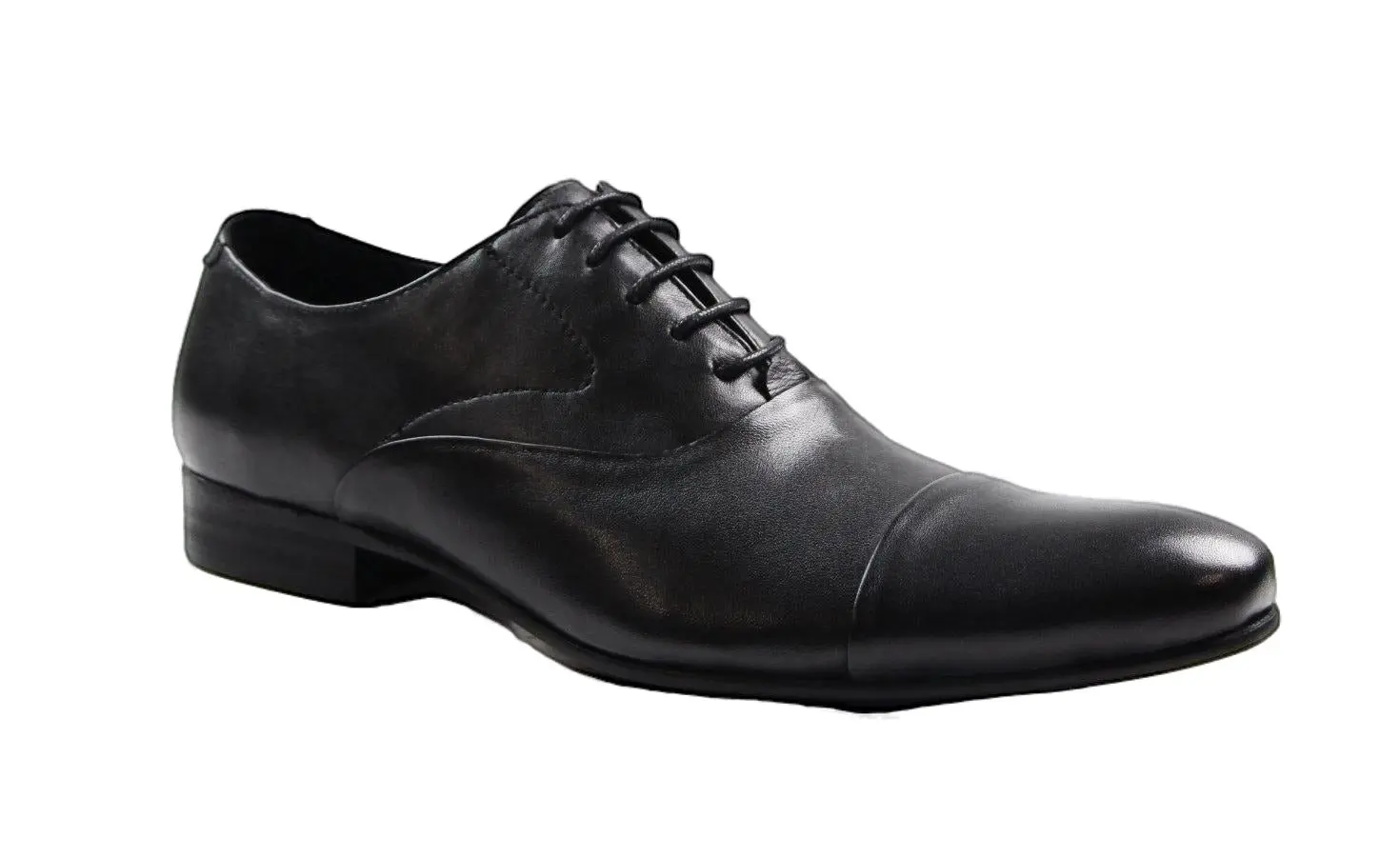 Mens Zasel Santos Black Leather Lace Up Shoes