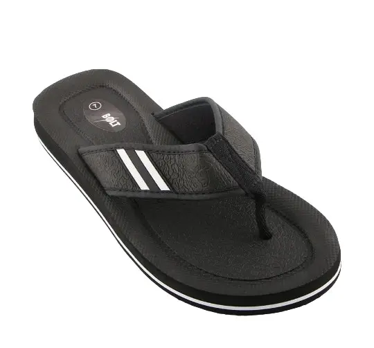 Mens Lightning Bolt Wilson Thongs Sandals Shoes Flip Flops Black/White