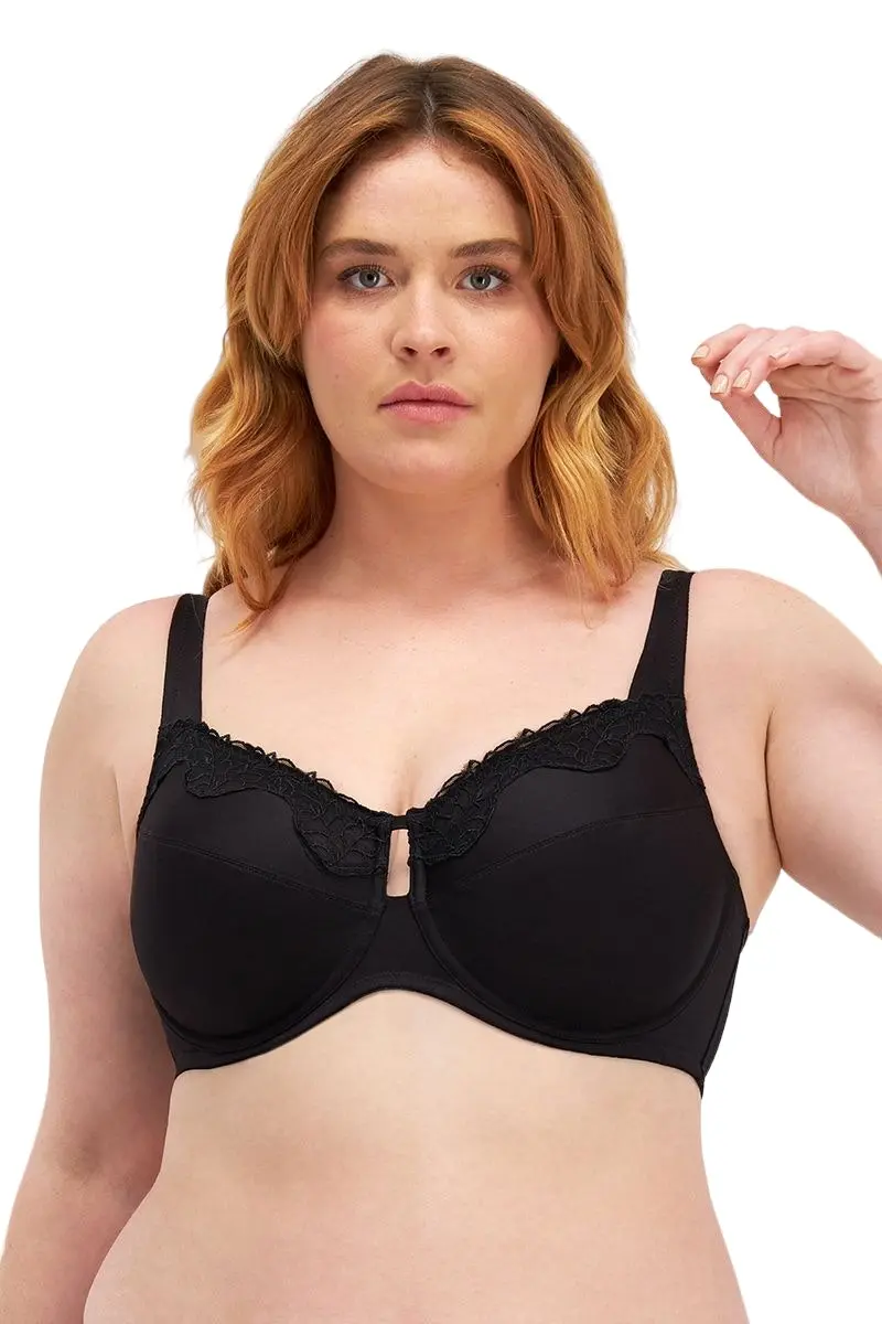 2 x Berlei Bra Womens Luminous Embroidered Minimiser Black