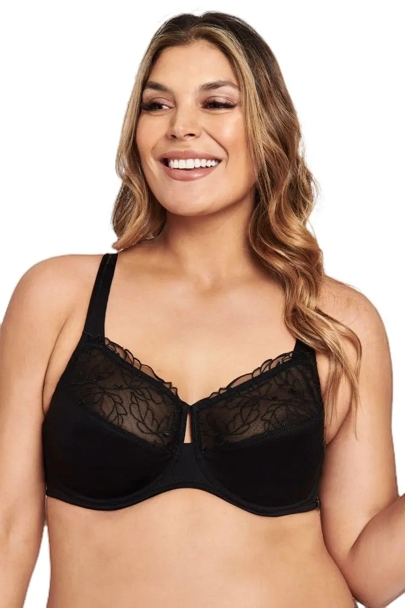 2 x Berlei Luminous Embroidered Minimiser Bra Black Yxrl