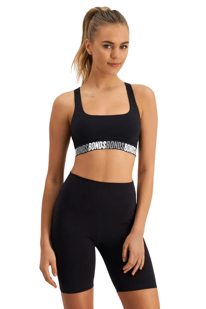 Bonds Womens X-Temp Air Soft Crop Bra Black