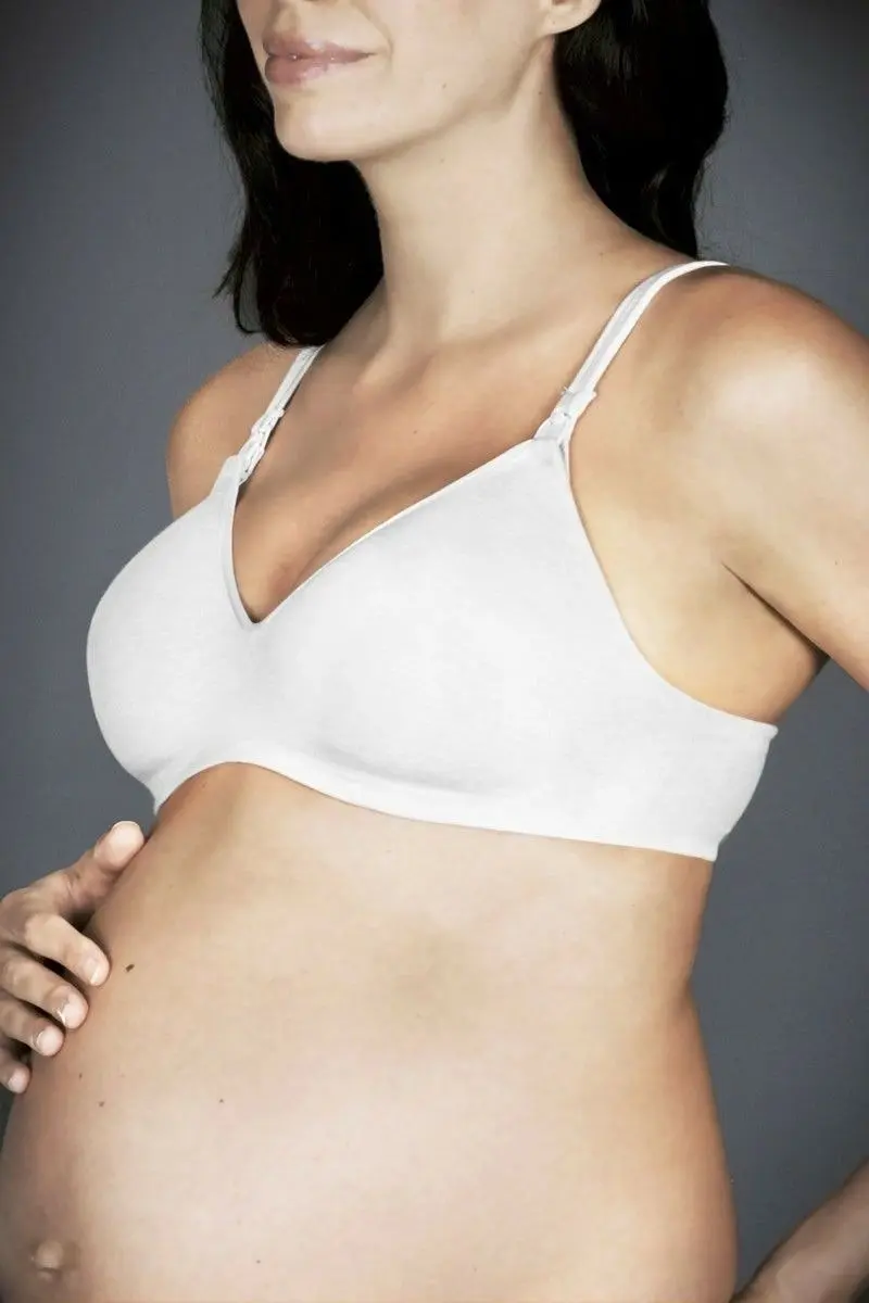 Berlei Womens Barely There Cotton Wirefree White Maternity Bra