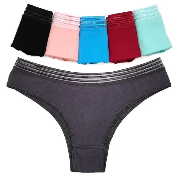 12 X Womens Sheer Spandex / Cotton Briefs - Assorted Colours Undies 89513