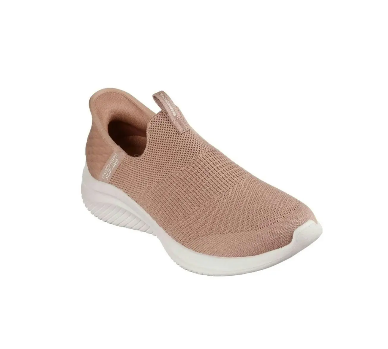 Womens Skechers Slip-Ins Ultra Flex 3.0 Cozy Streak Tan Athletic Shoes