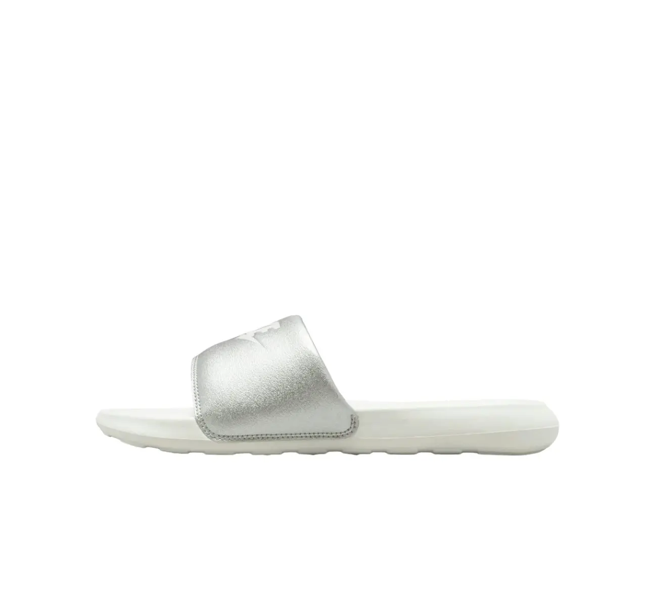 Womens Nike Victori One Silver/ White Slides