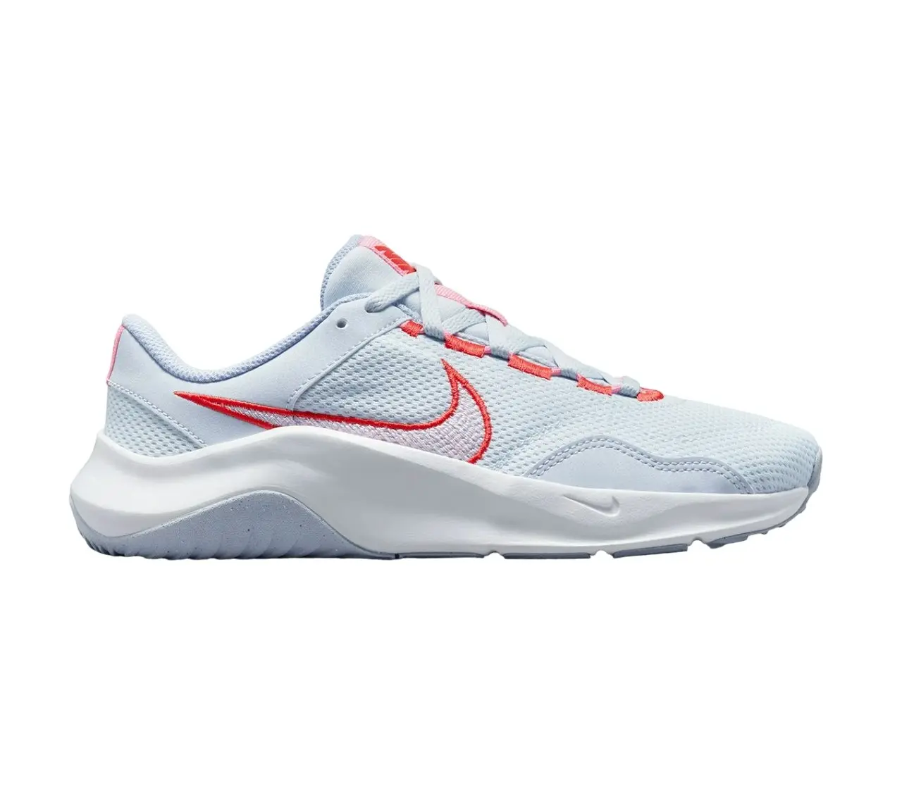 Womens Nike Legend Essential 3 Grey/Red Athletic Workout Shoes