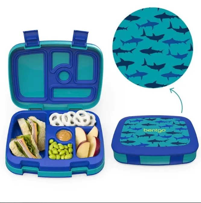 Bentgo Kids Prints Lunch Box Container Storage Shark (Blue/Teal)