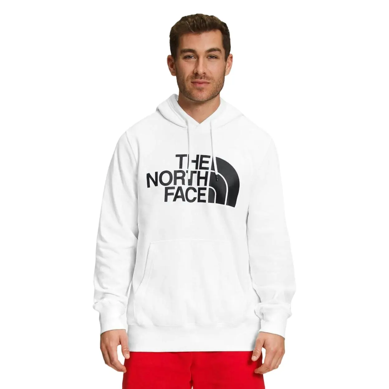 Men The North Face Half Dome Pullover White Cotton Hoodie