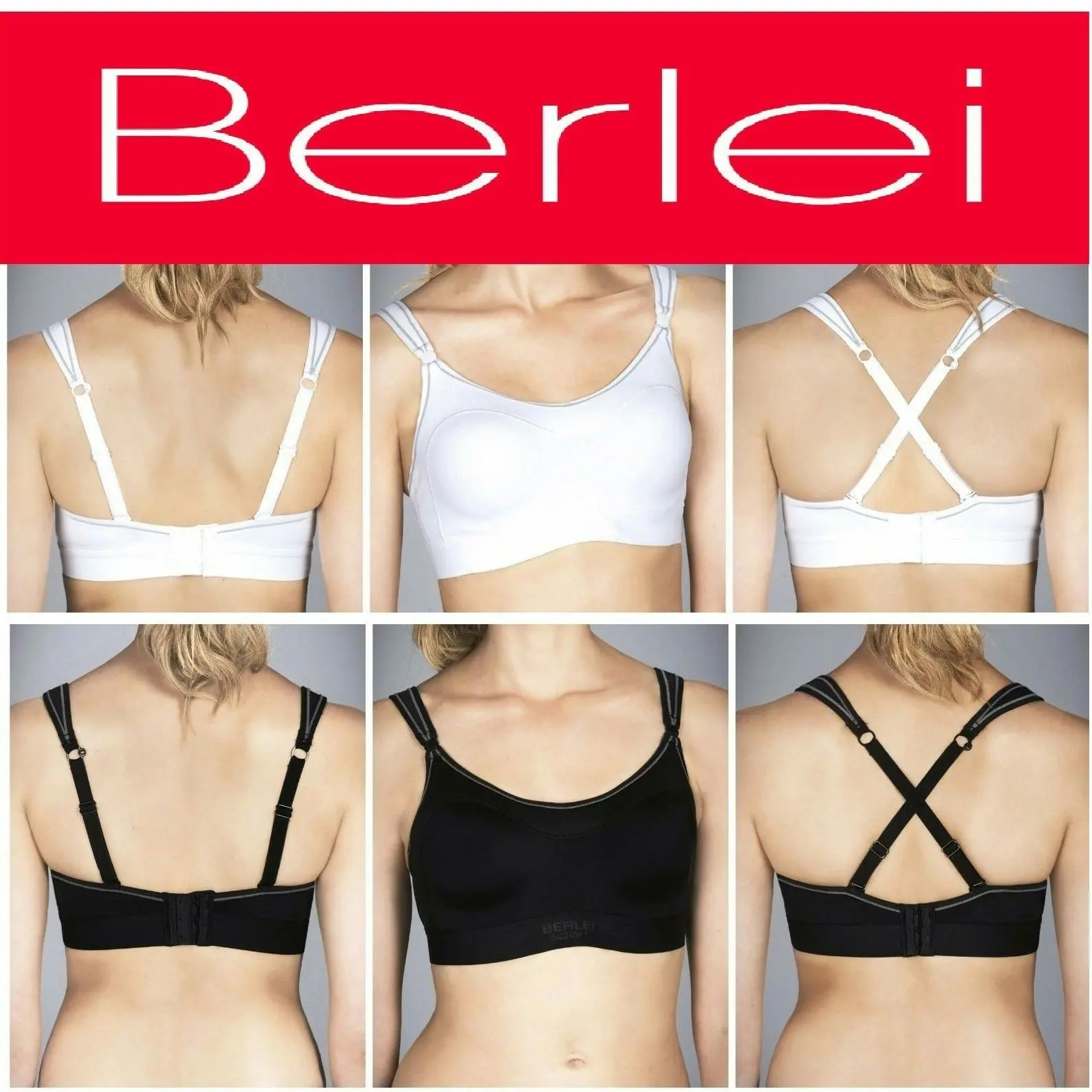 Berlei Ultimate Performance Support Sports Crop Top Bra Black White Womens Bras