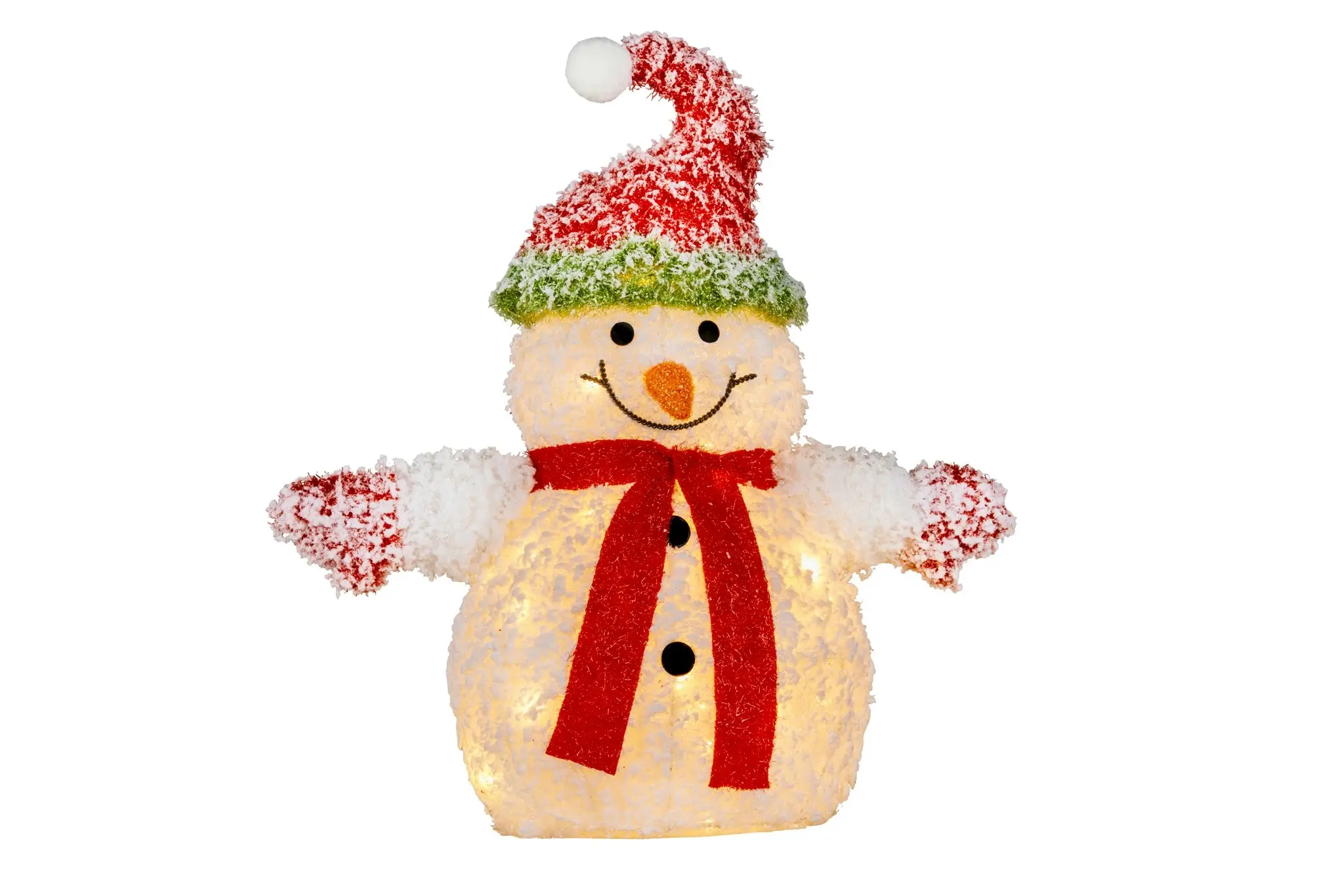 Snowy Christmas Snowman with Lights 56cm