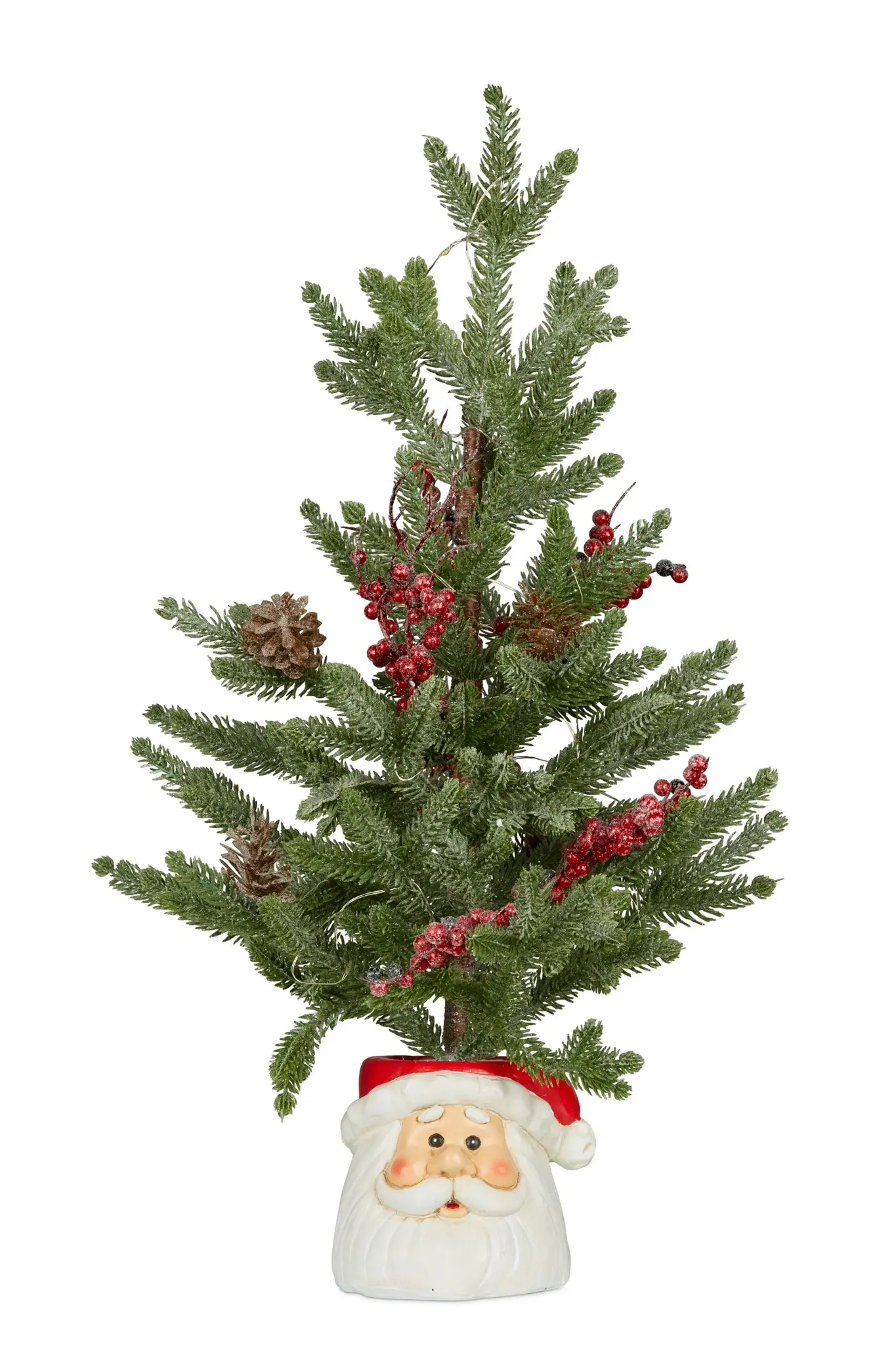 Christmas Tree with Lights in Santa Pot - 55cm