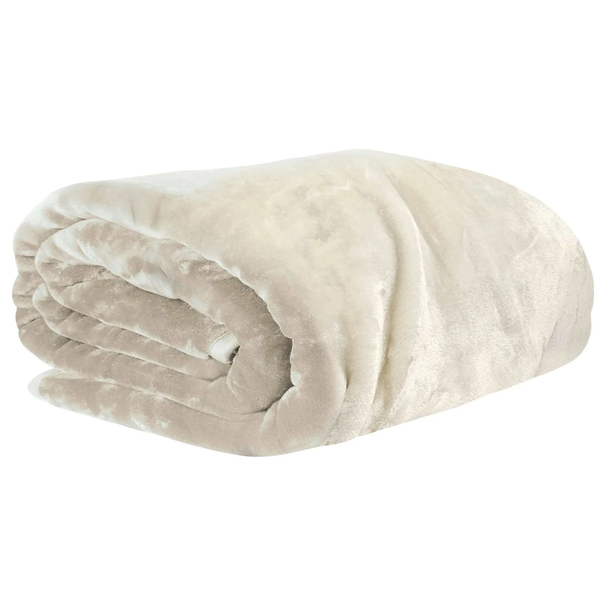 Laura Hill XL Double-Sided Oversized Faux Mink Blanket 305x305cm Beige