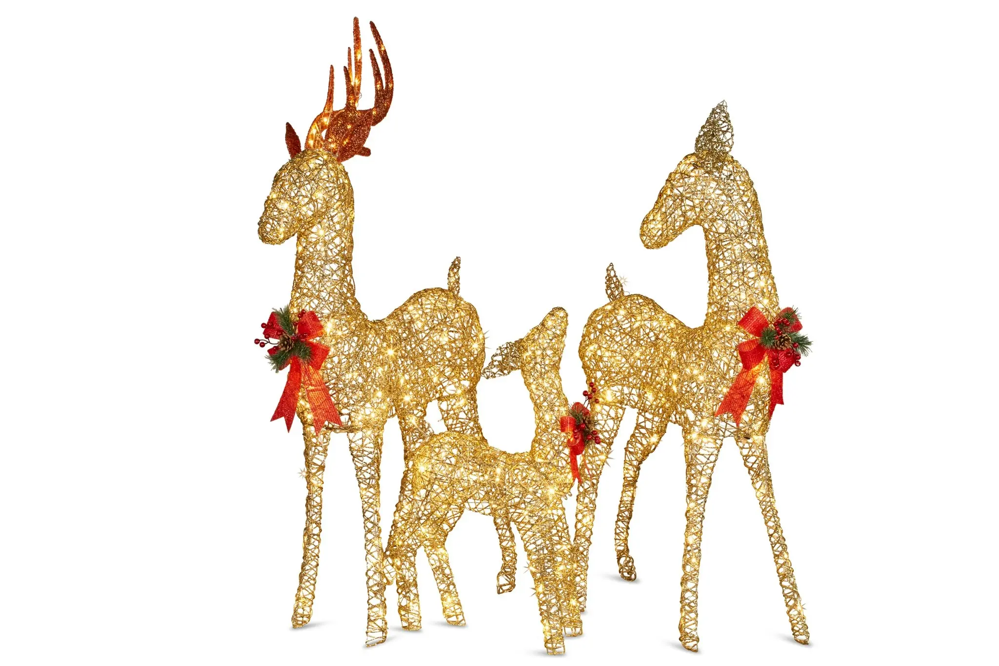 Set of 3 Outdoor Christmas Display Reindeer with Lights