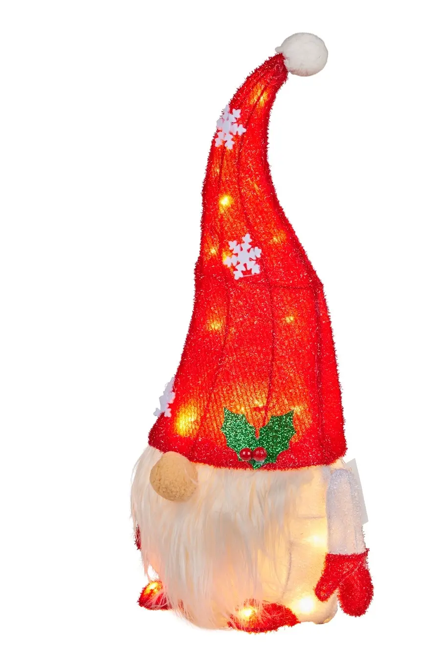 Christmas Gnome Display with Lights - 51cm