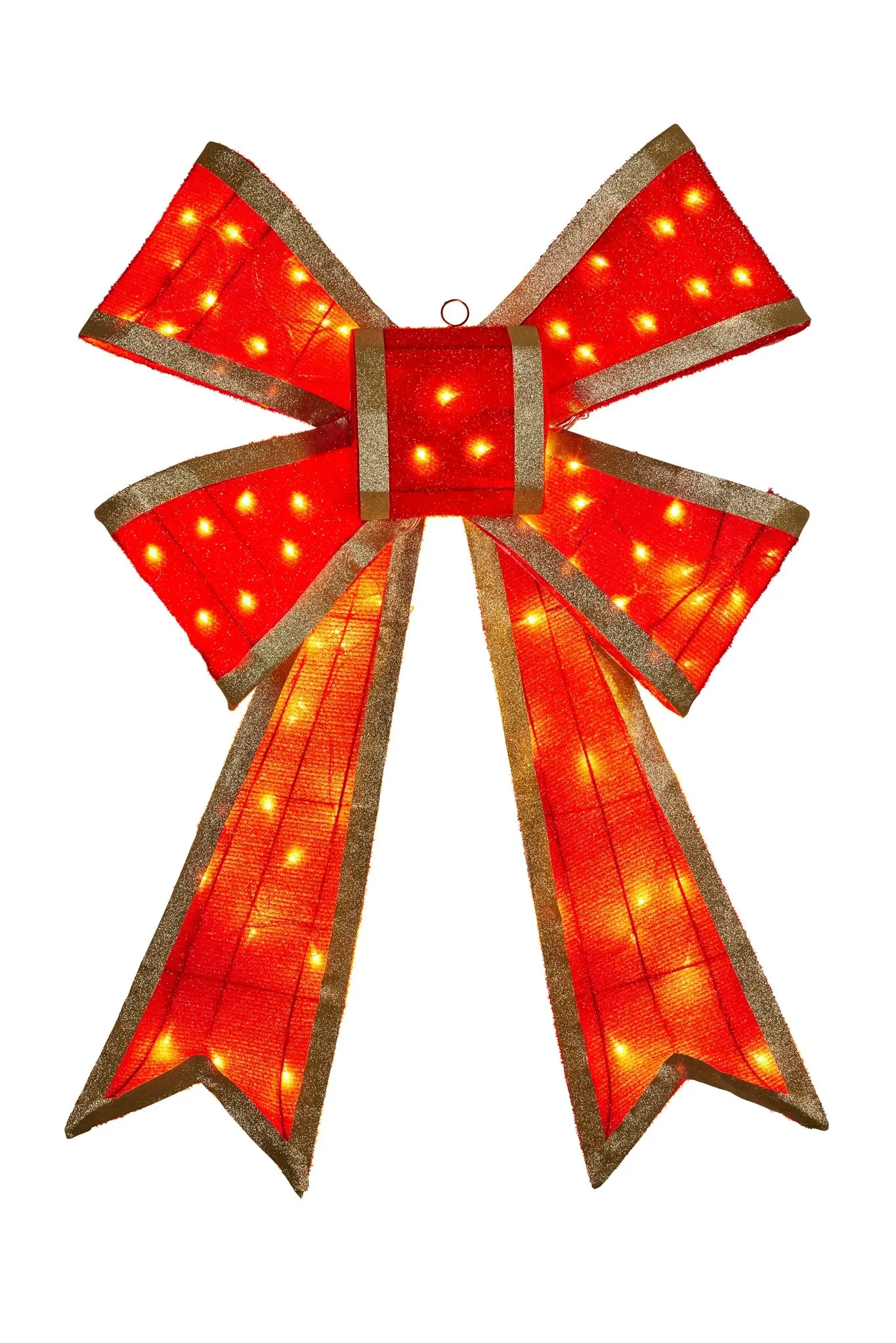 Christmas Bow Display with Lights- Red Indoor/Outdoor 110cm