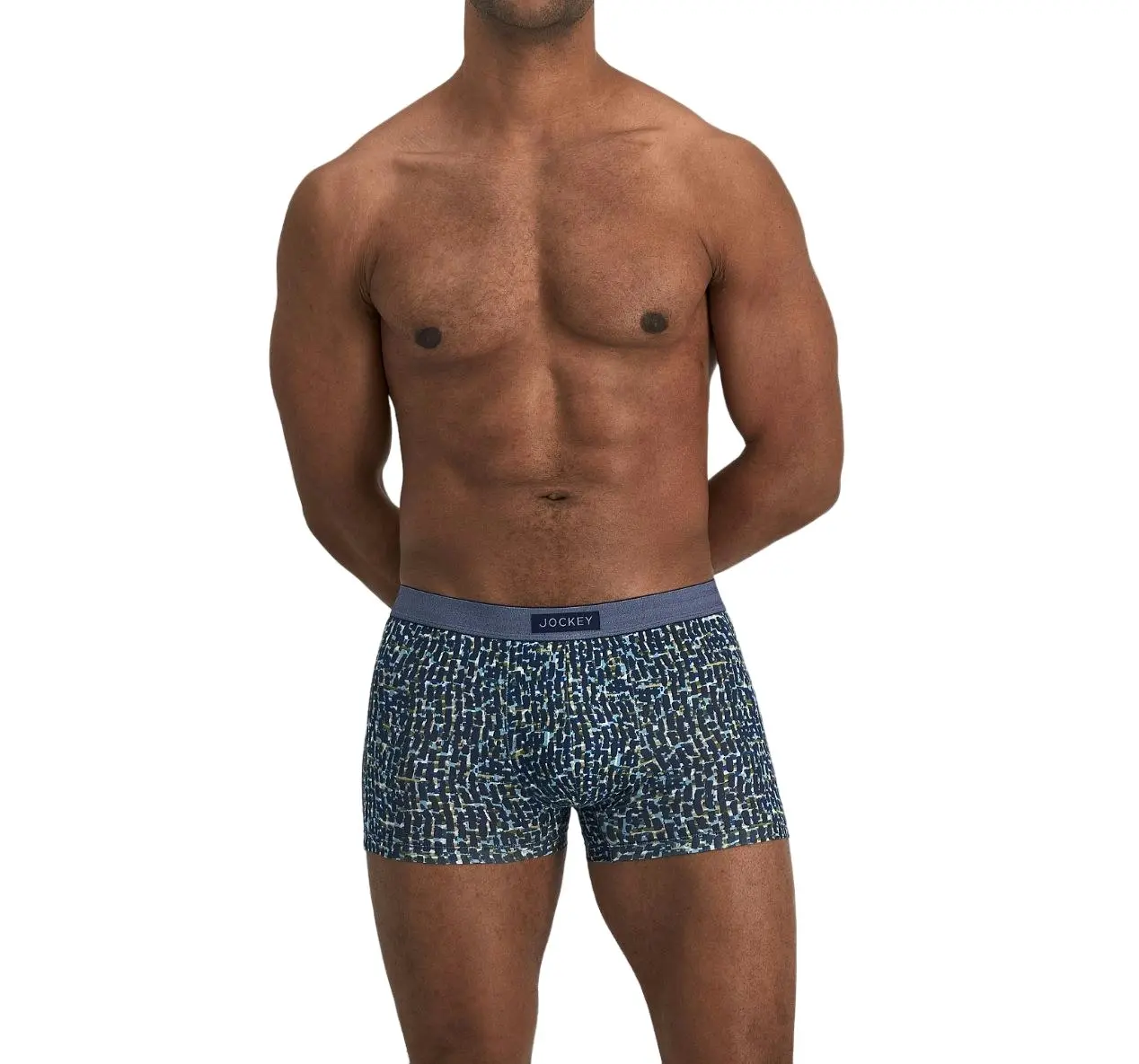 15 X Jockey Mens Comfort Classics Trunk Underwear Undies Blue And Green Multi