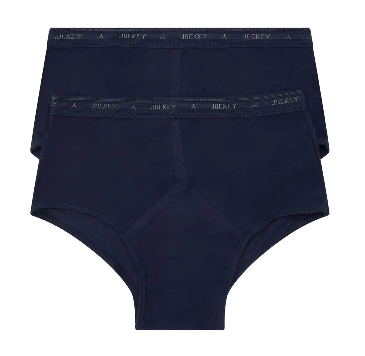 2 Pairs Jockey Navy Y-Front Mens Underwear Briefs