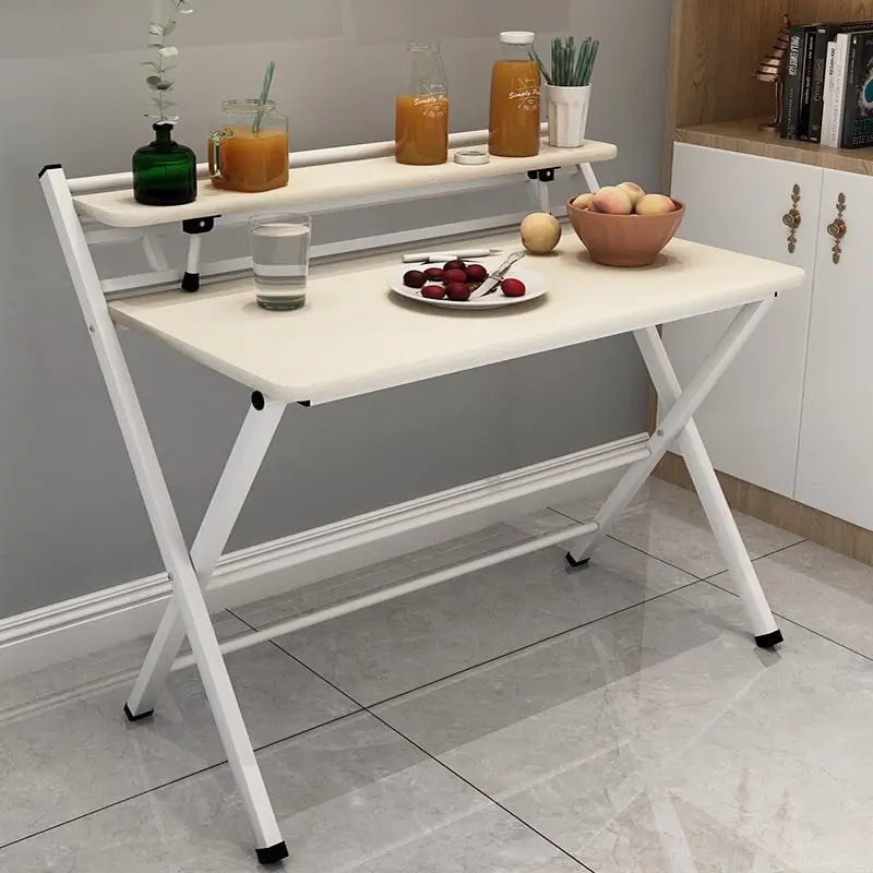 100cm Express Folding Desk with Shelf (White)