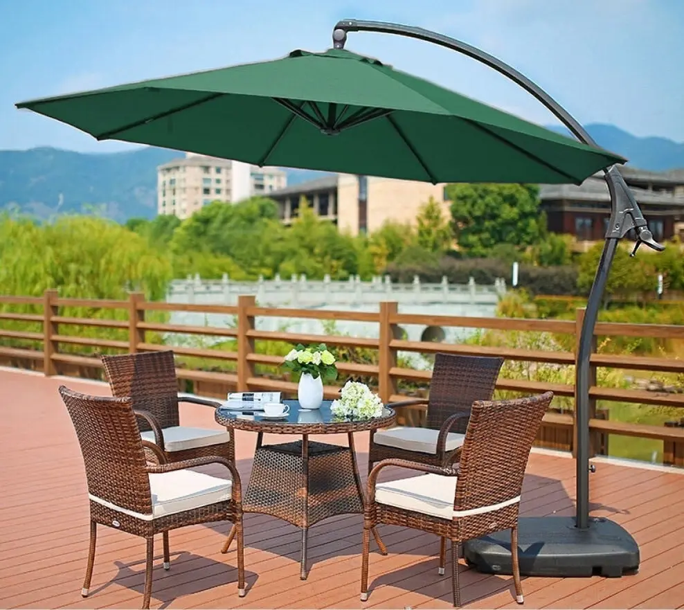 3m Heavy Duty Round Cantilever Outdoor Umbrella (Green)