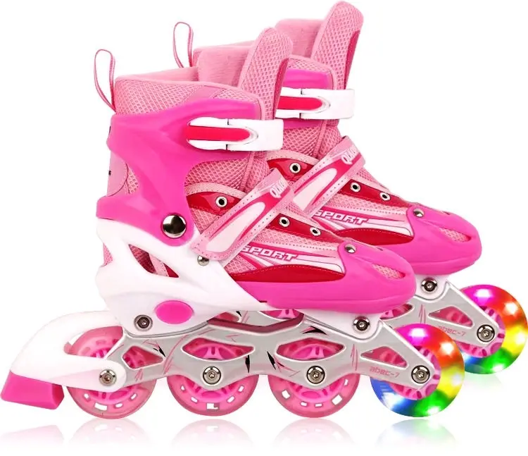 Adjustable Roller Blades Inline Skates (Pink, L)