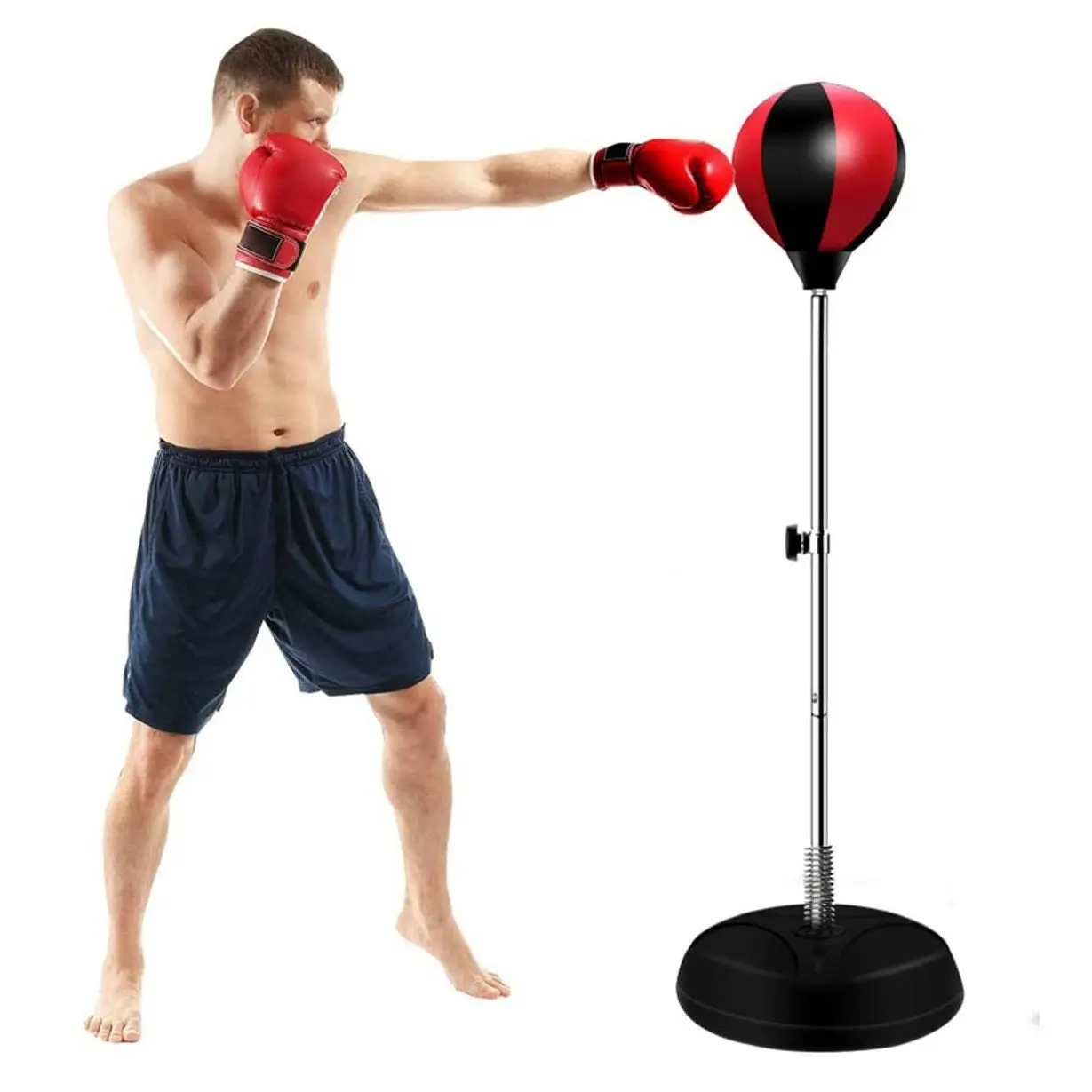 Speed Ball Stand Punching Boxing Bag Glove Set Adult Size