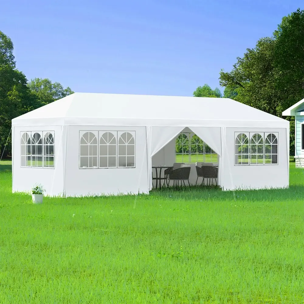 Alfordson Gazebo Marquee 3x9 Outdoor Party Tent Camping Portable Side Wall White