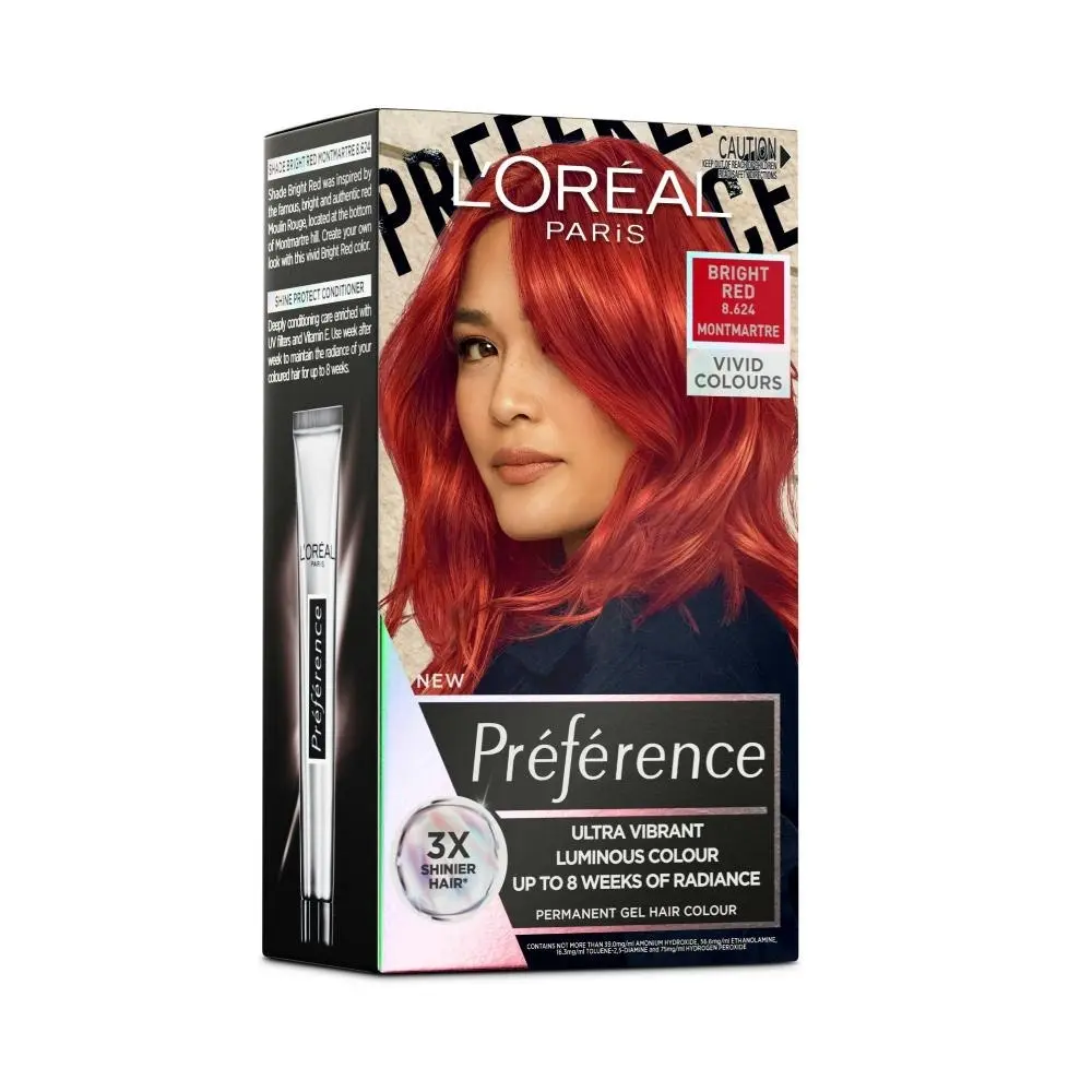 L'Oreal Preference Vivids Permanent Hair Colour 8.624 Bright Red