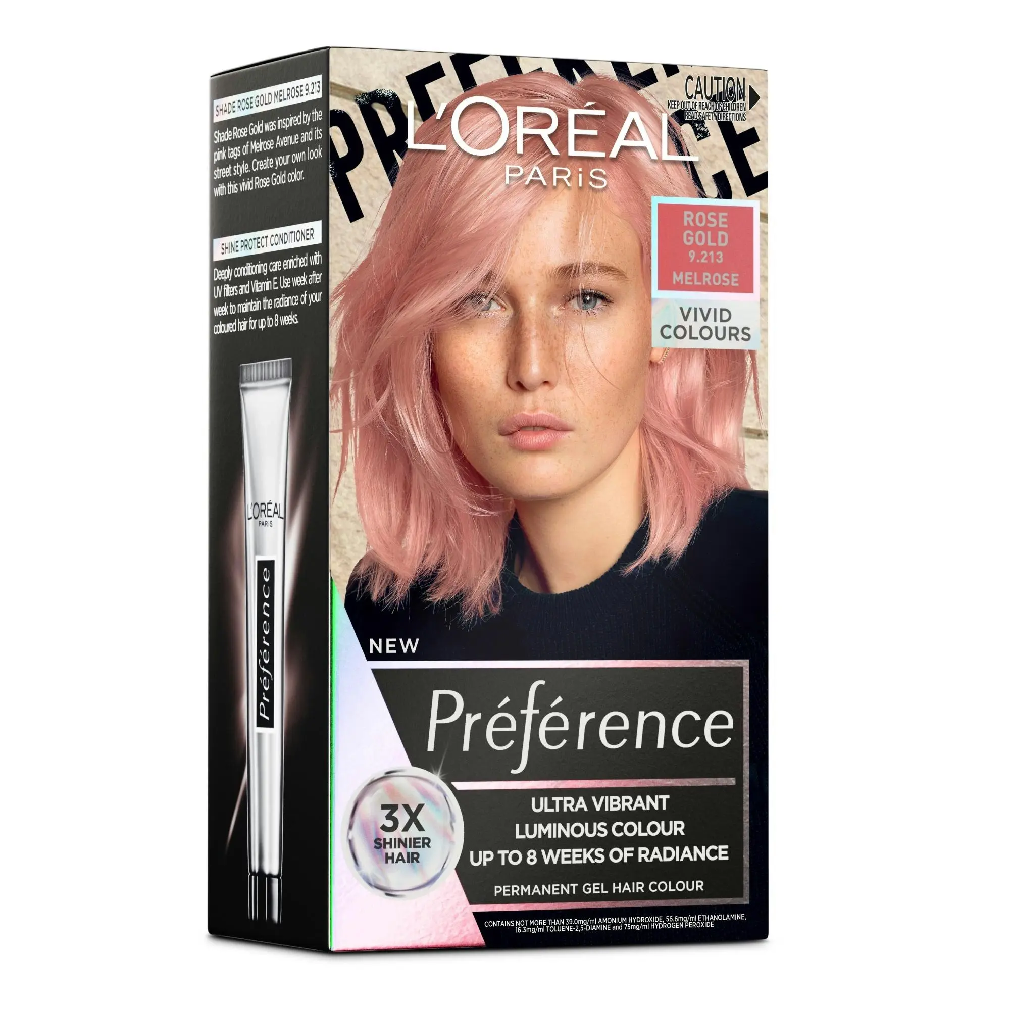 L'Oreal Preference Vivids Permanent Hair Colour 9.213 Rose Gold