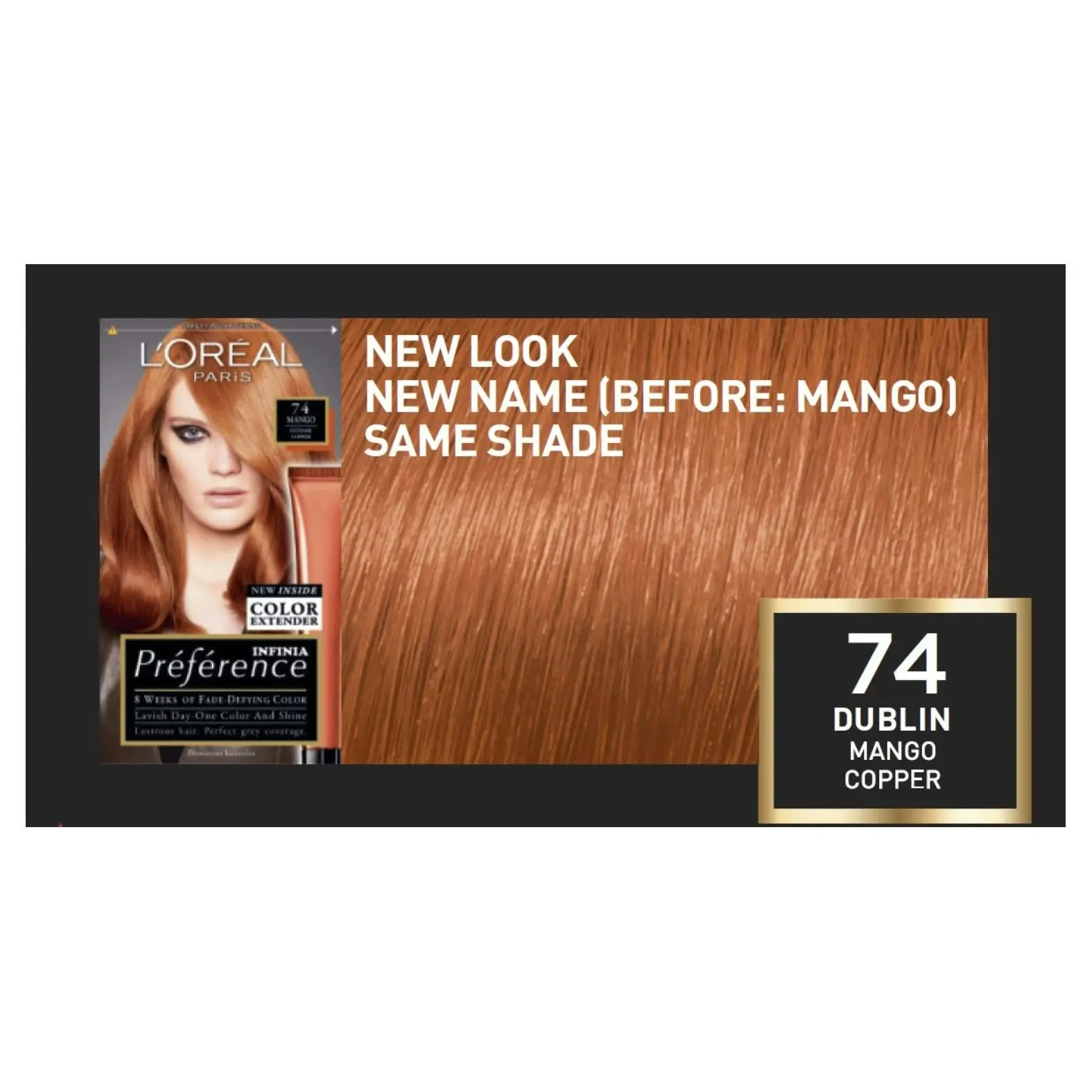 L'Oréal Paris Préférence Permanent Hair Colour - P74 Dublin (Mango Copper)