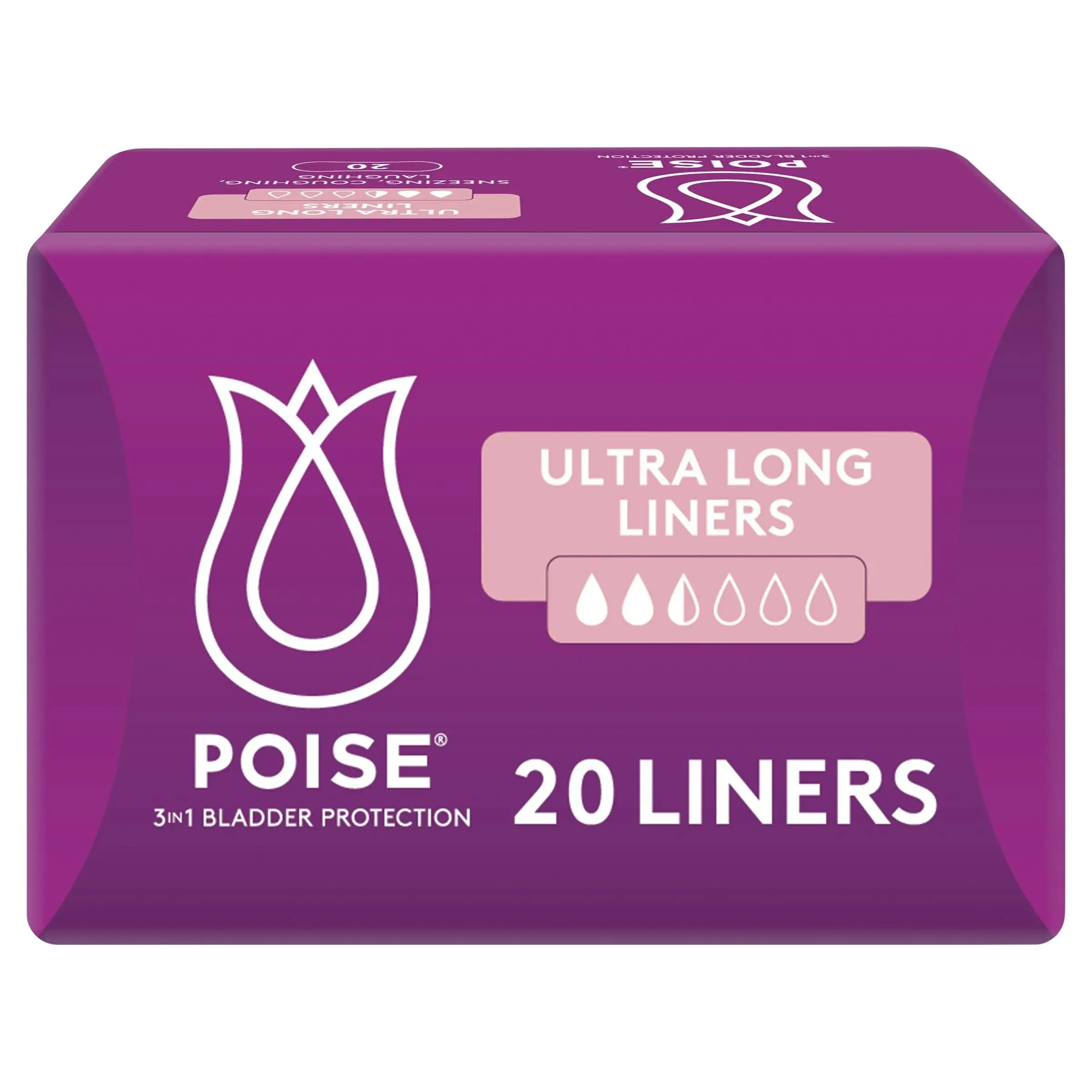 Poise Ultra Long Liners 20 Pack