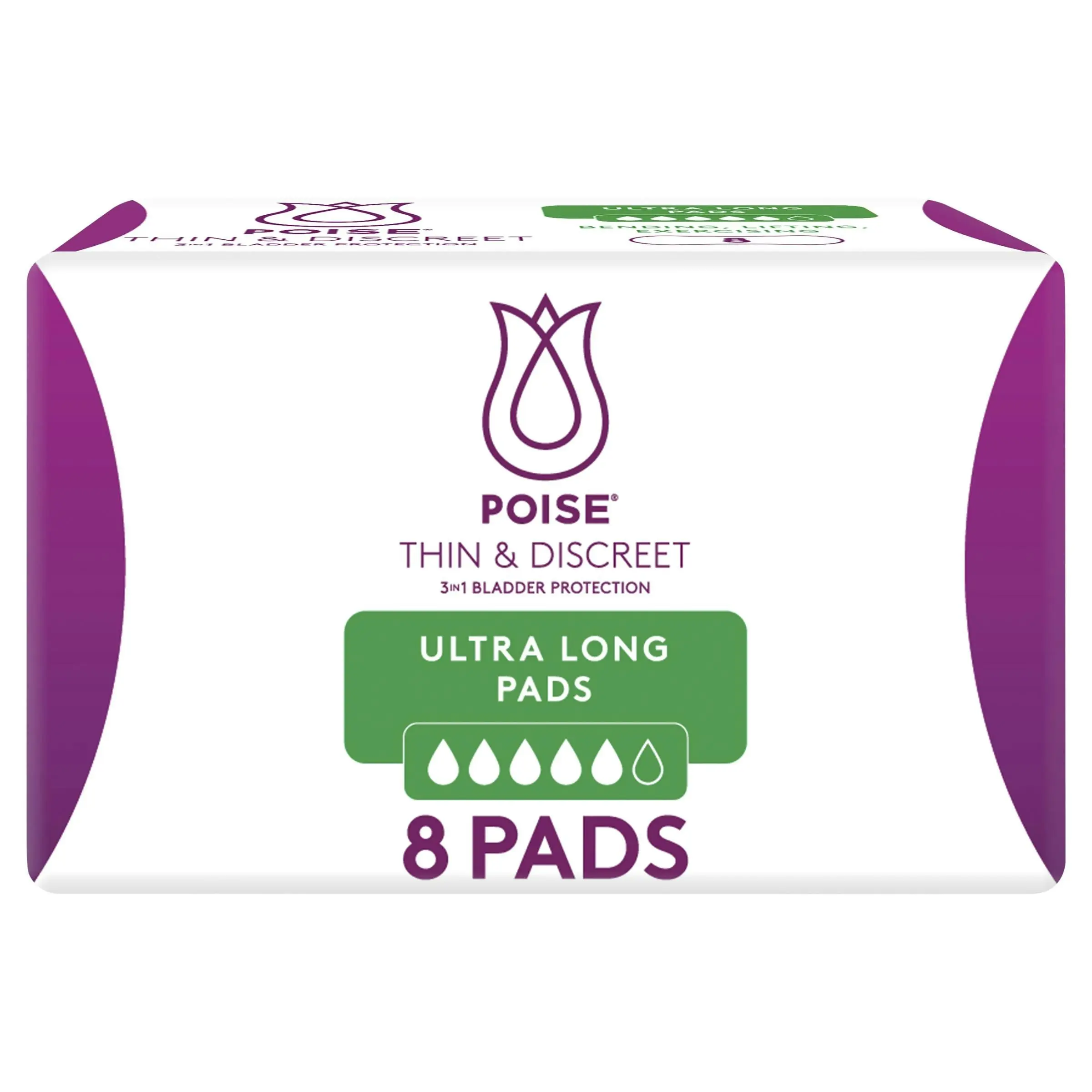 Poise Thin & Discreet Ultra Long Pads 8 Pack