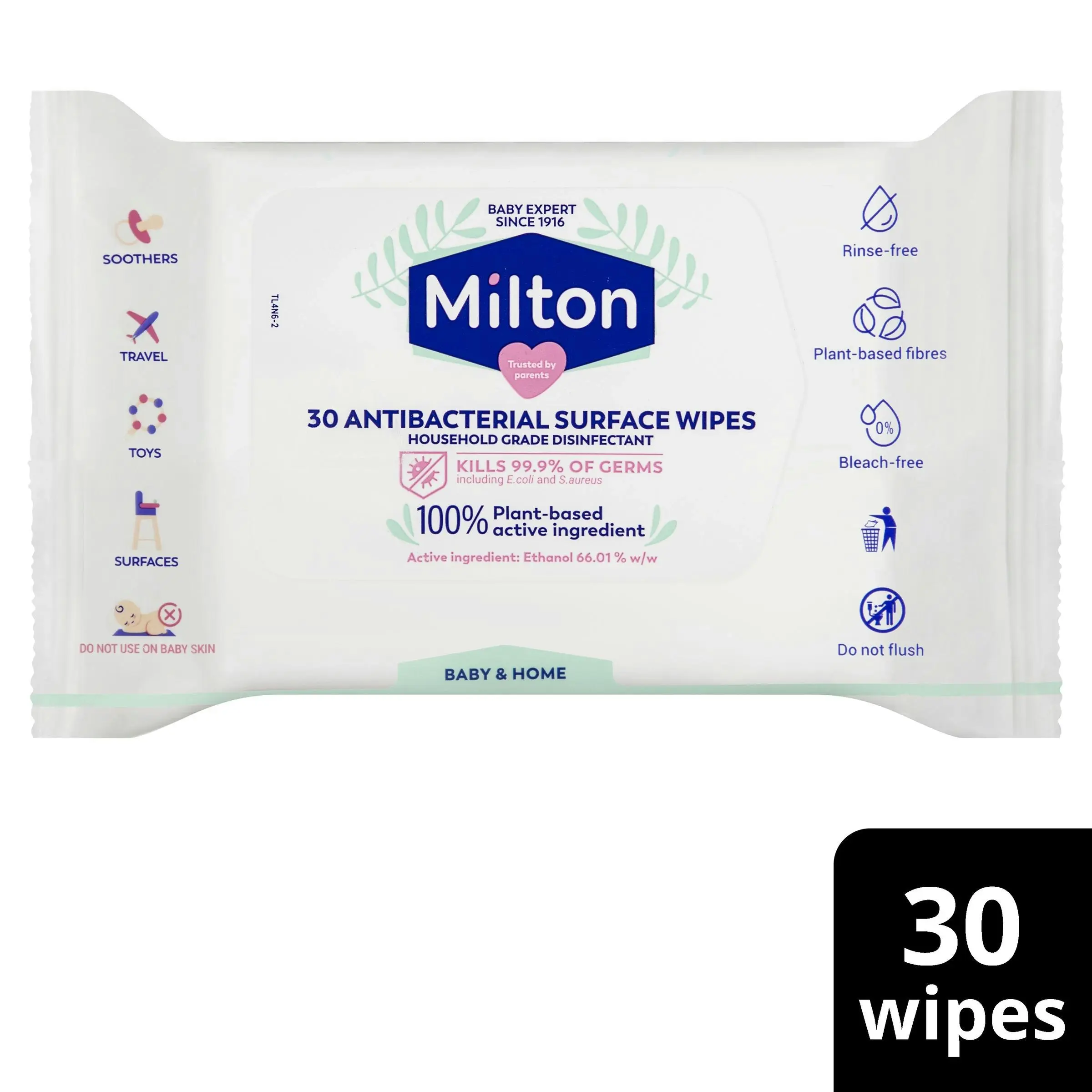 Milton Antibacterial Wipes 30 pack