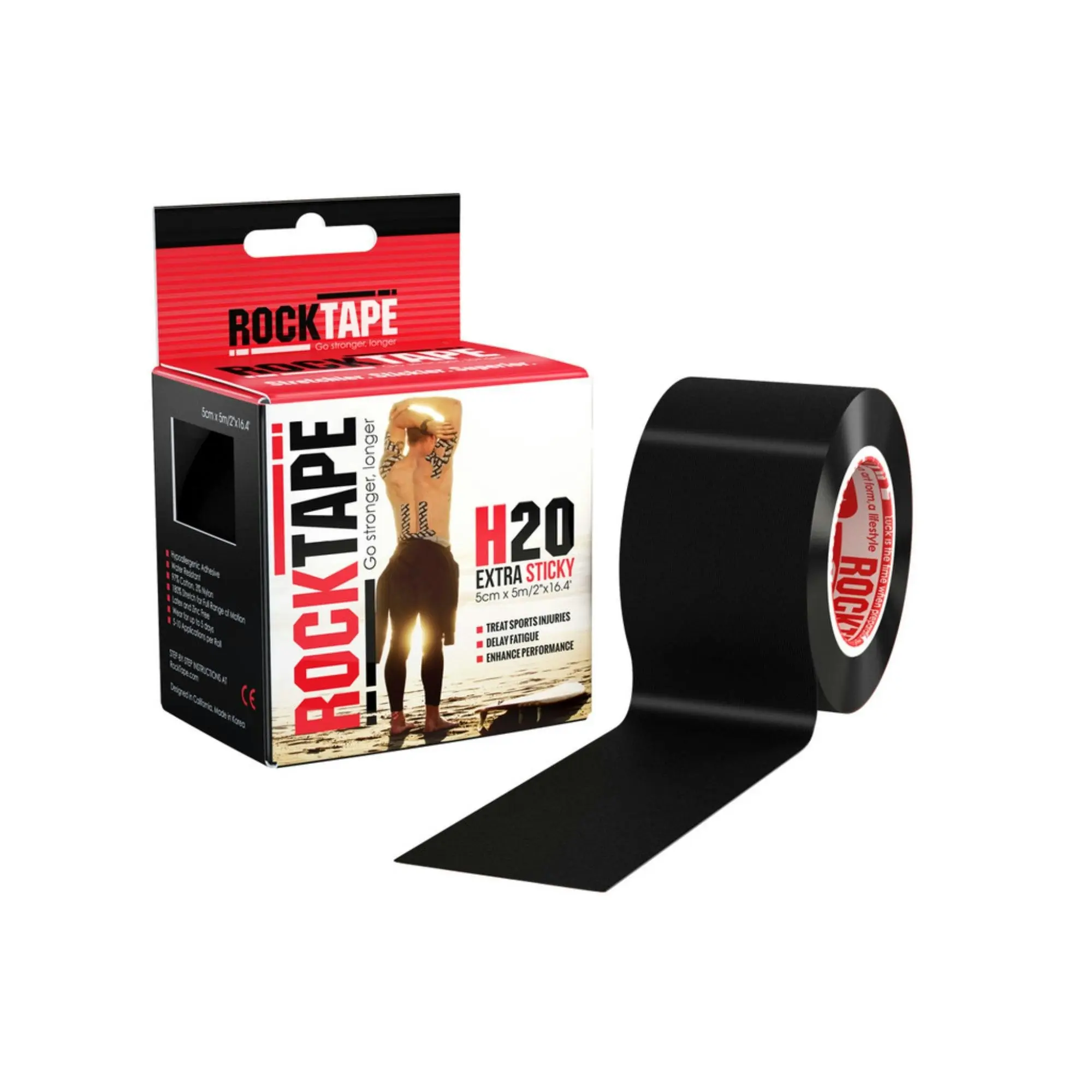 Rocktape Kinesiology Tape Black 5cm x 5m