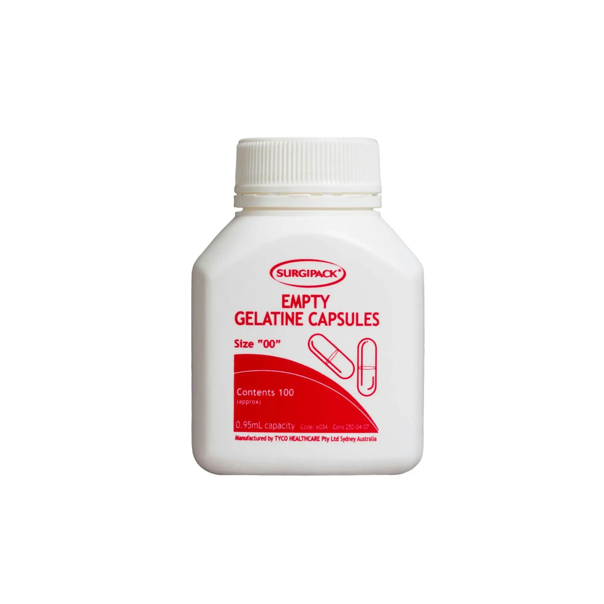 SurgiPack Empty Gelatine Capsules Size 00