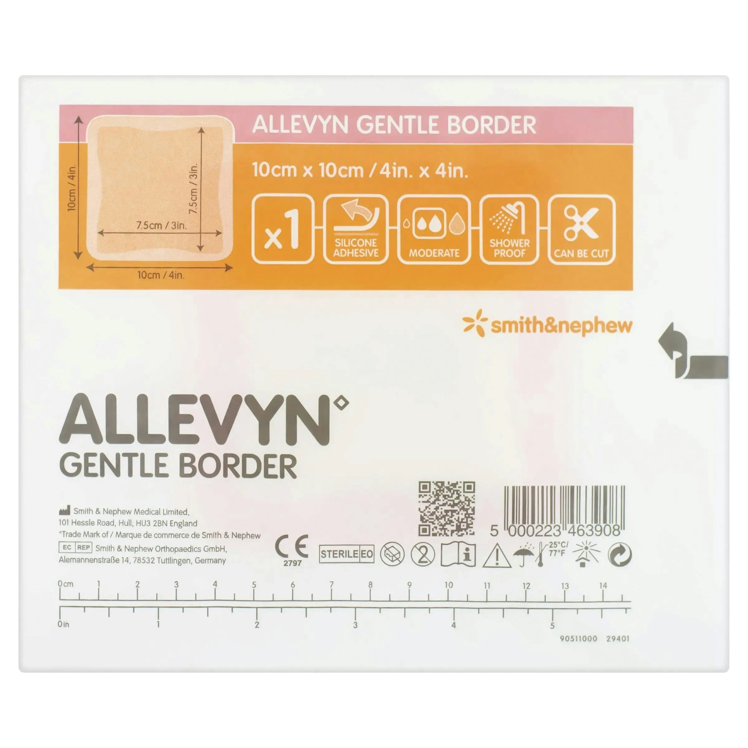 Allevyn Gentle Border 10x10cm Single Dressing