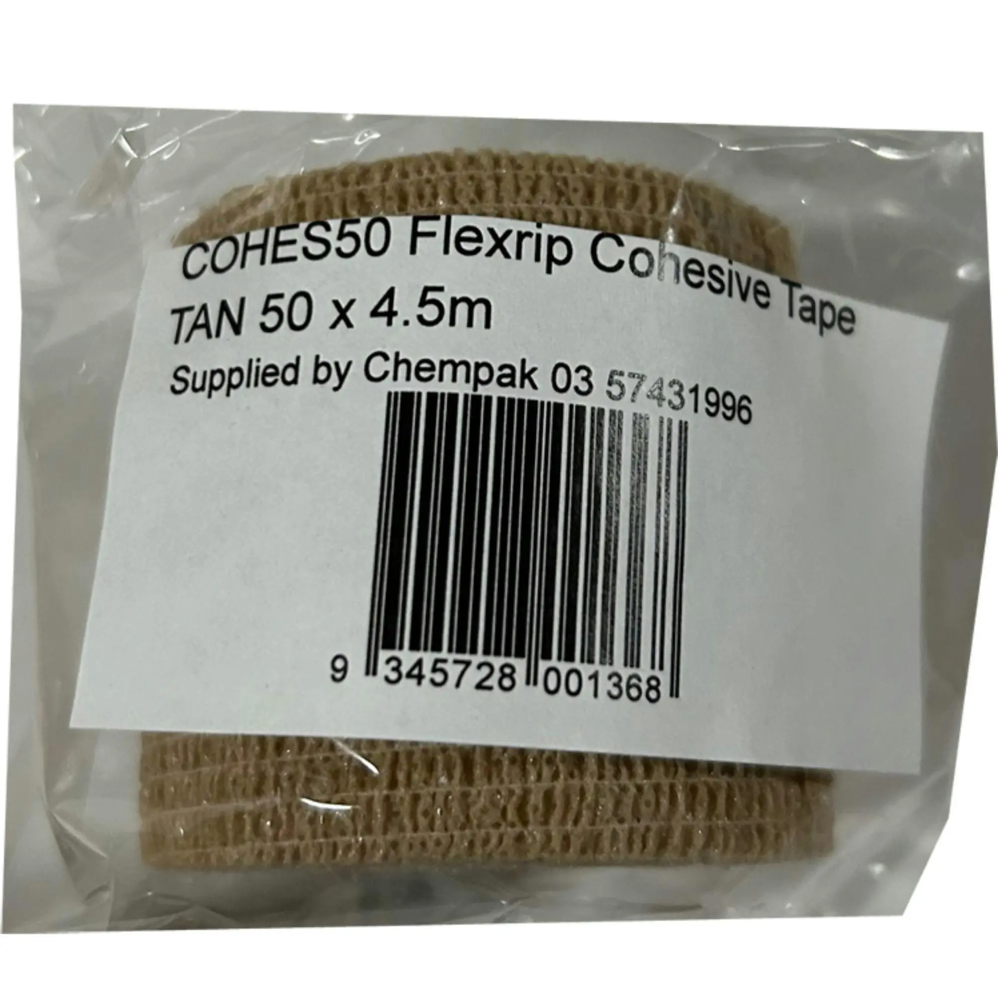 Chempak Cohesive Retention Tape Tan 50 x 4.5 m