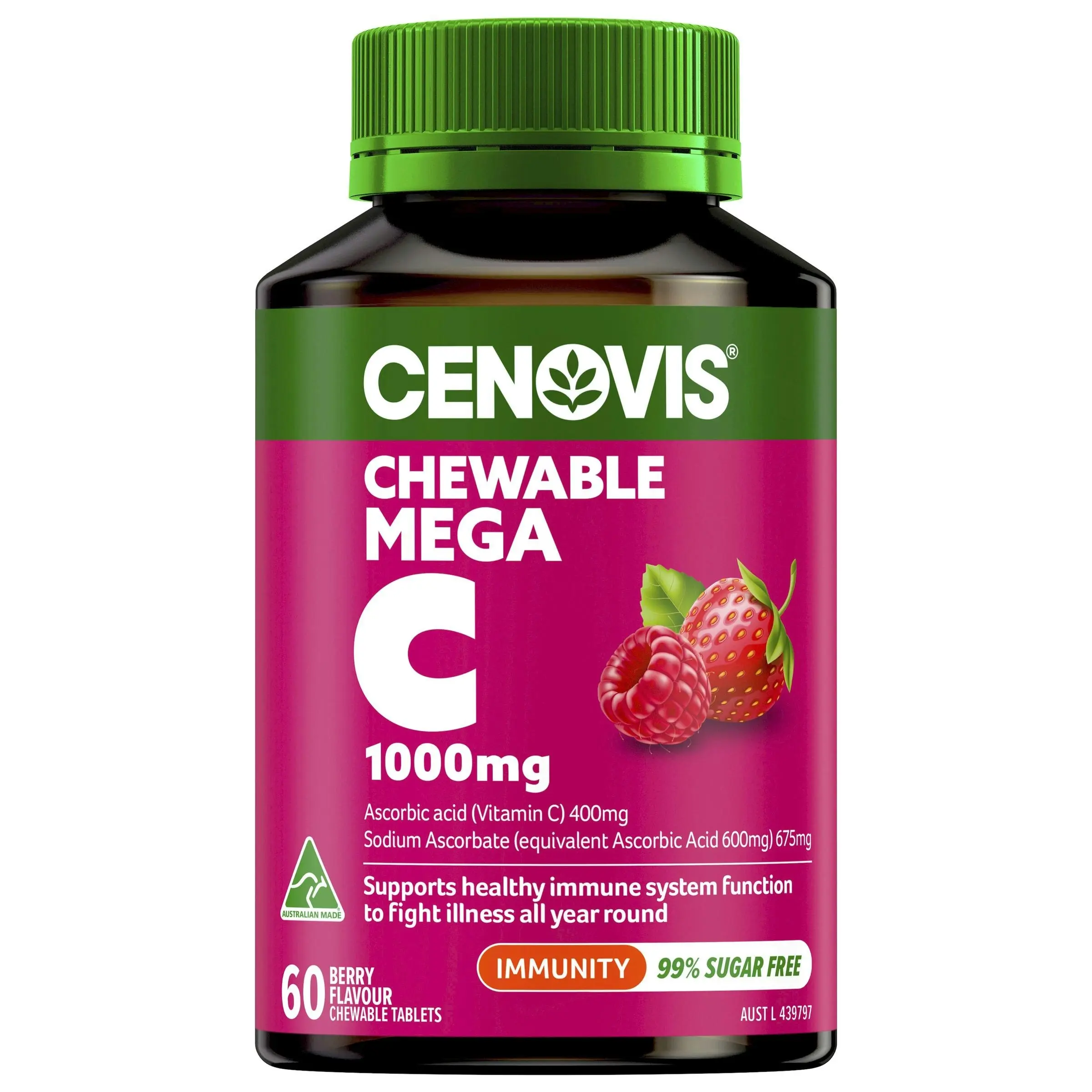 Cenovis Chewable Vitamin C 1000mg Berry 60 Tablets