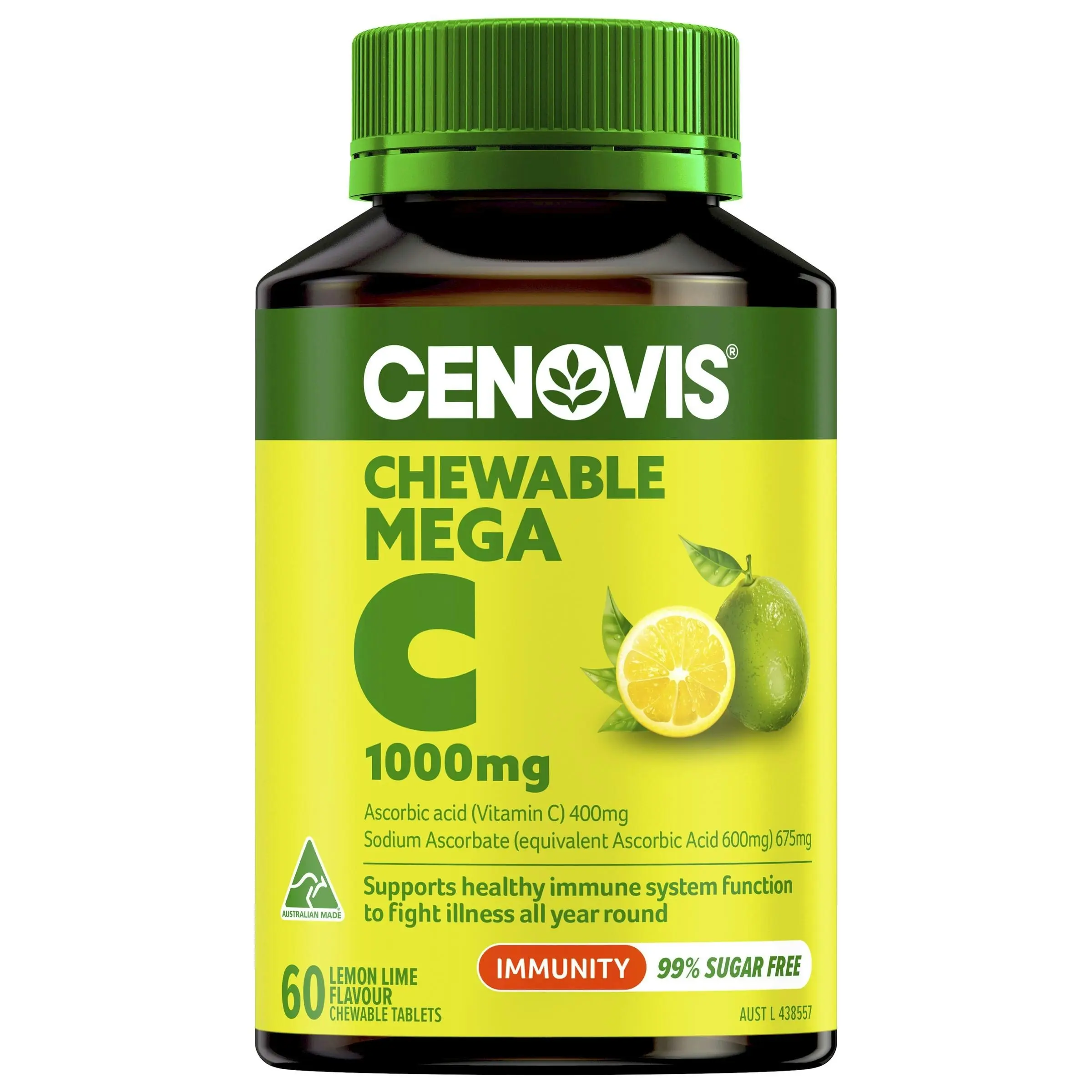 Cenovis Chewable Vitamin C 1000mg Lemon 60 Tablets