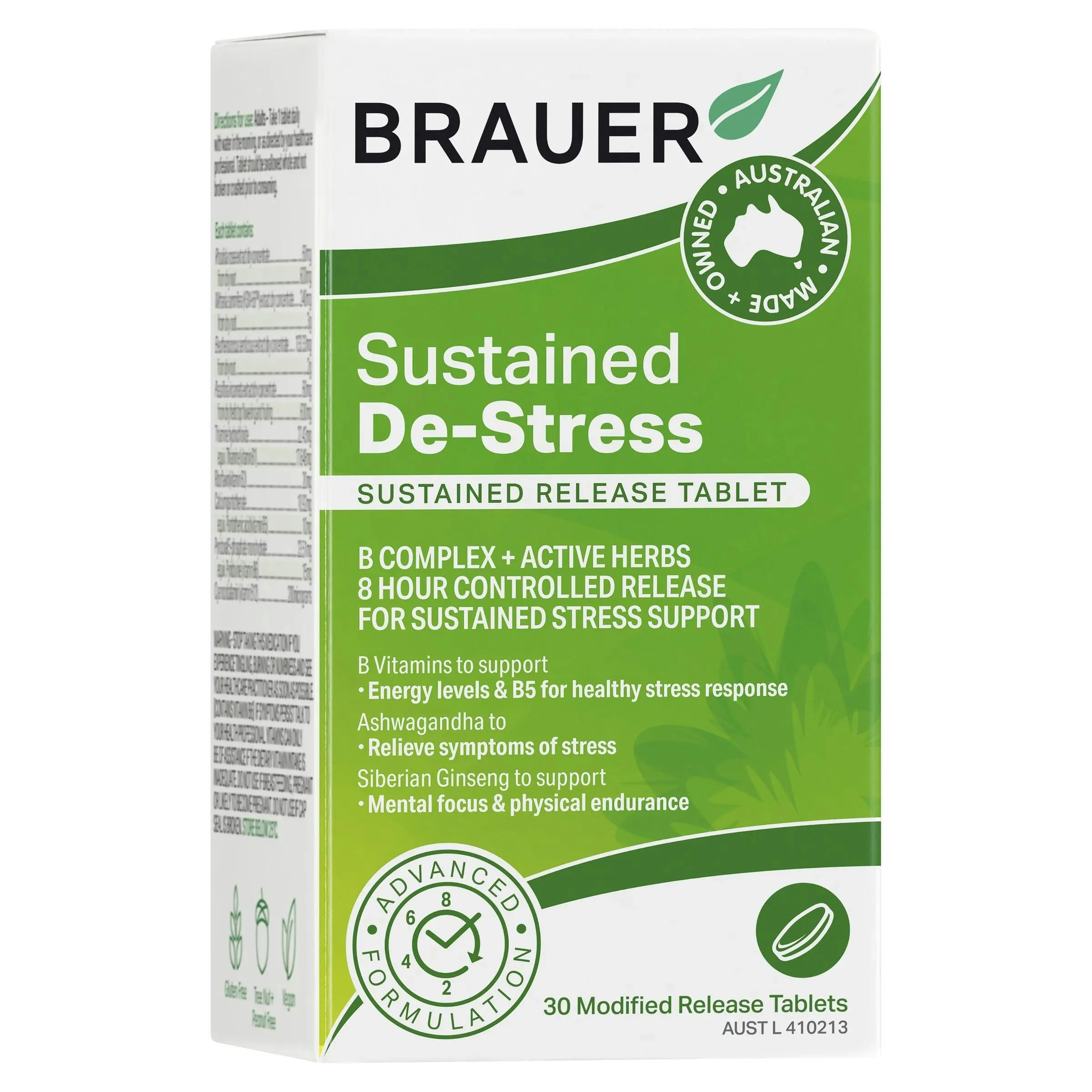 Brauer De-Stress Sustained Release 30 Tablets