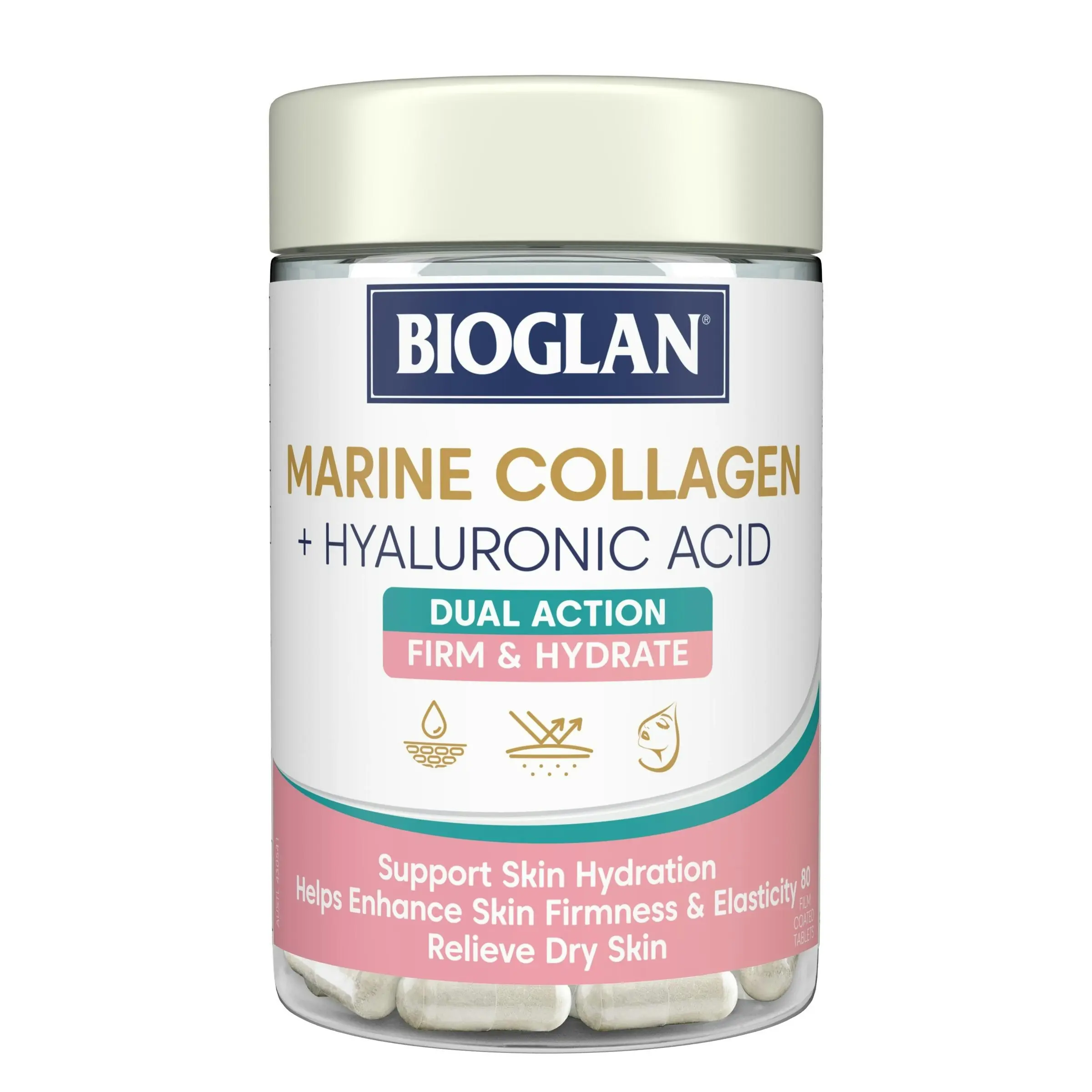 Bioglan Marine Collagen + Hyaluronic Acid 80 Tablets