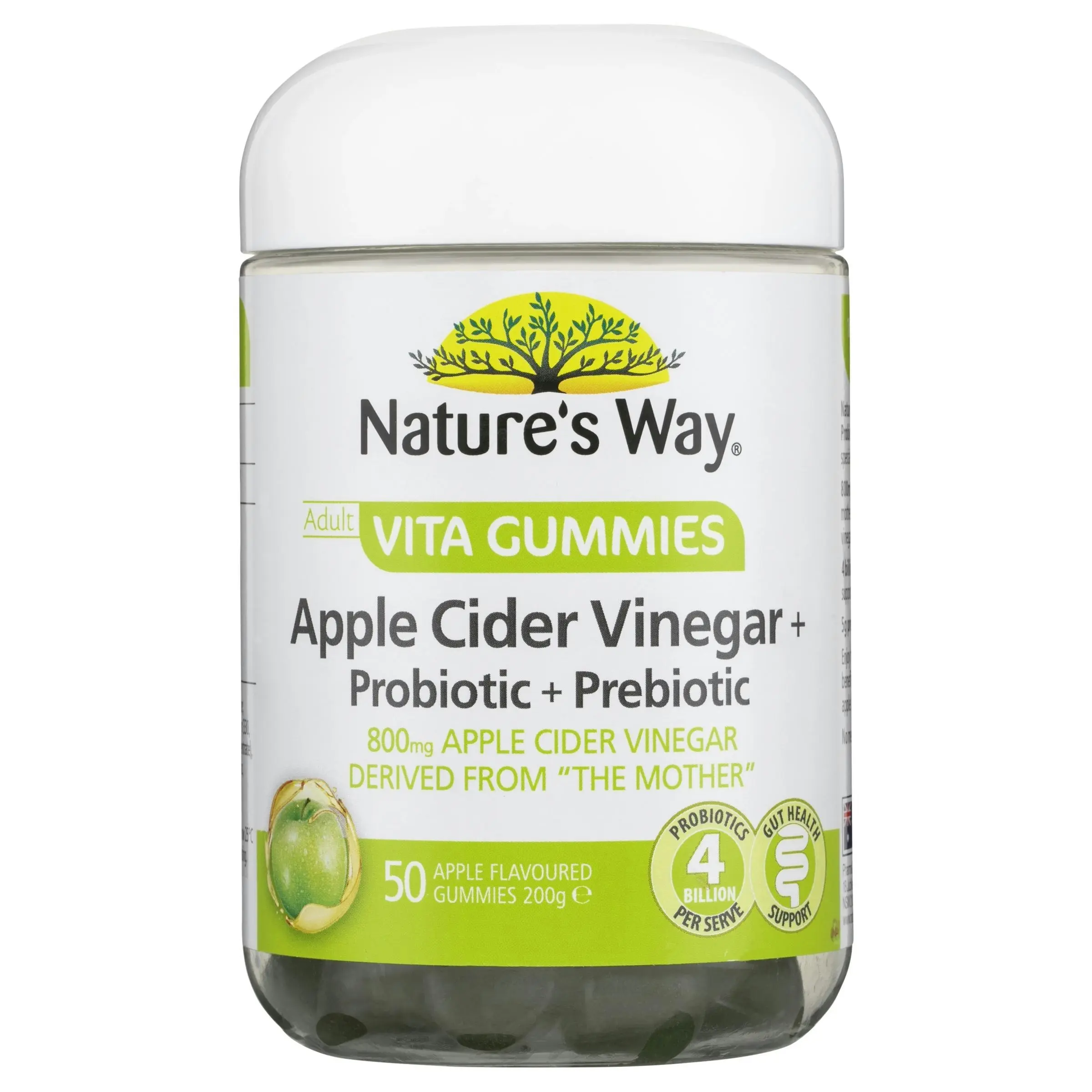 Nature's Way Adult Vita Gummies Apple Cider Vinegar + Probiotic + Prebiotic 50 Gummies