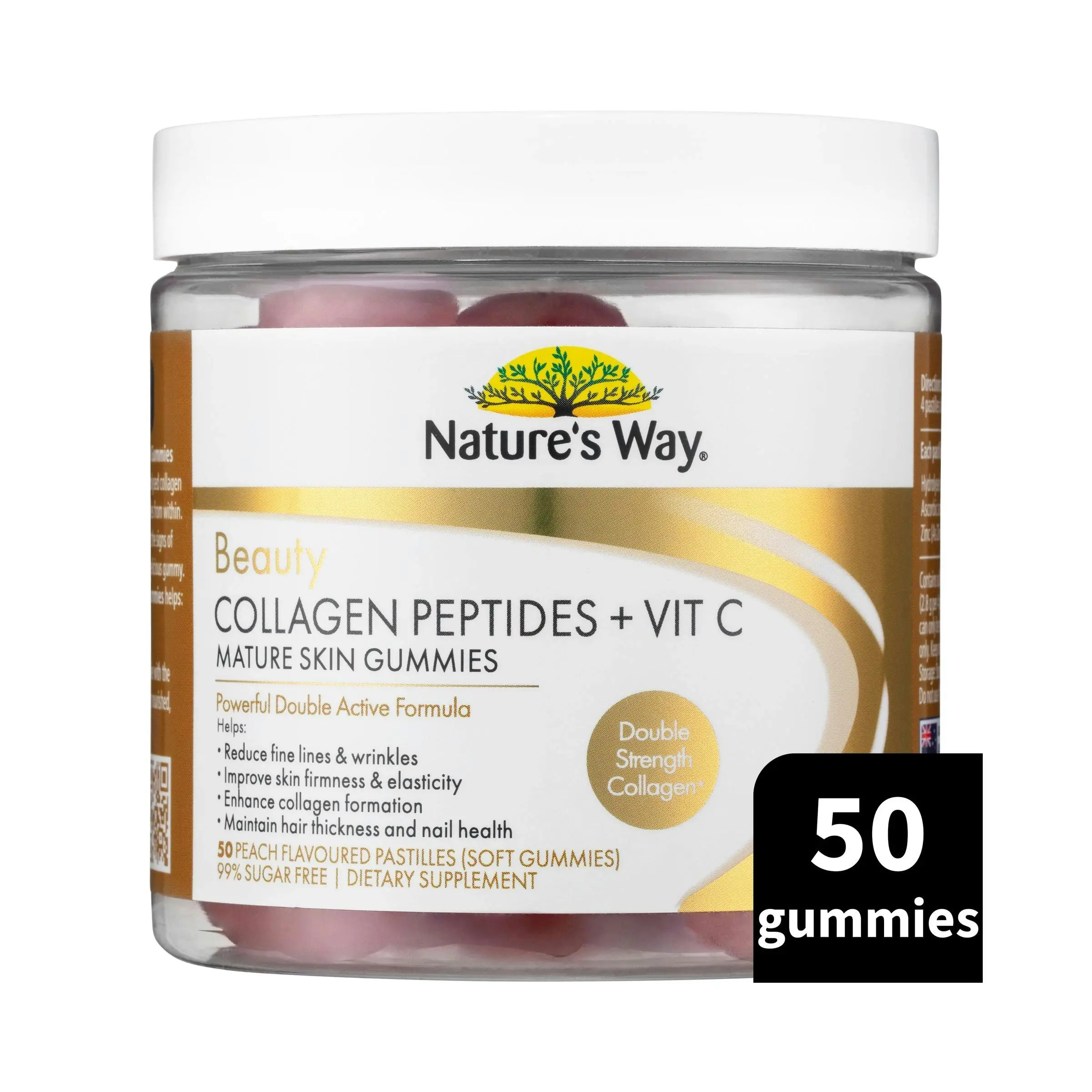 Nature's Way Beauty Collagen Peptides + Vit C Mature Skin 50 Gummies