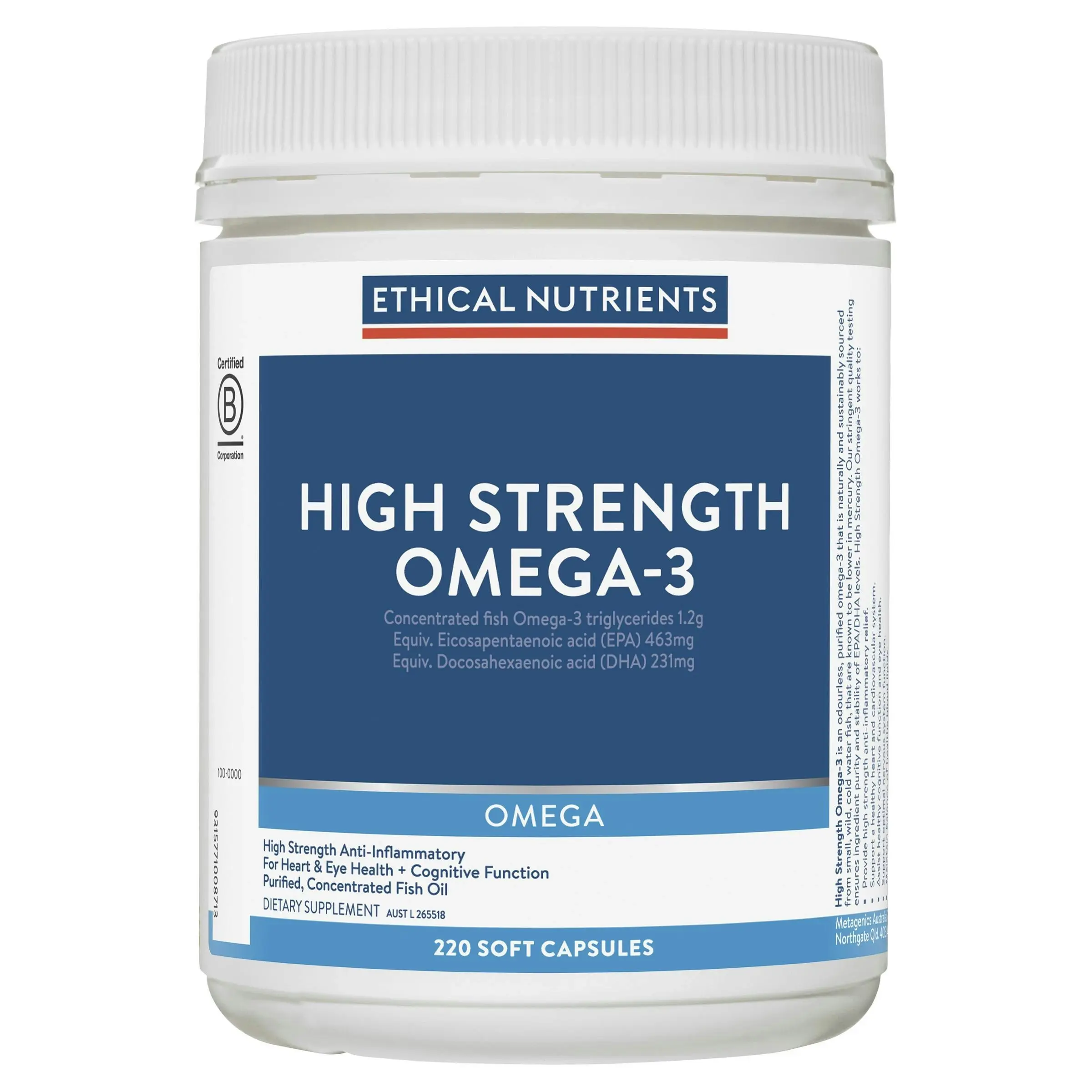 Ethical Nutrients High Strength Omega-3 220 Capsules