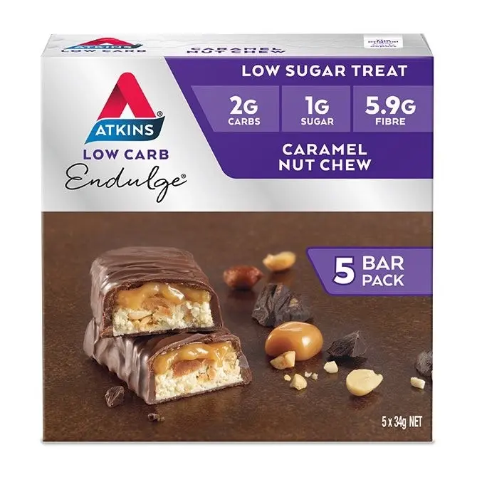 Atkins Endulge Caramel Nut Chew Bar 5 Pack