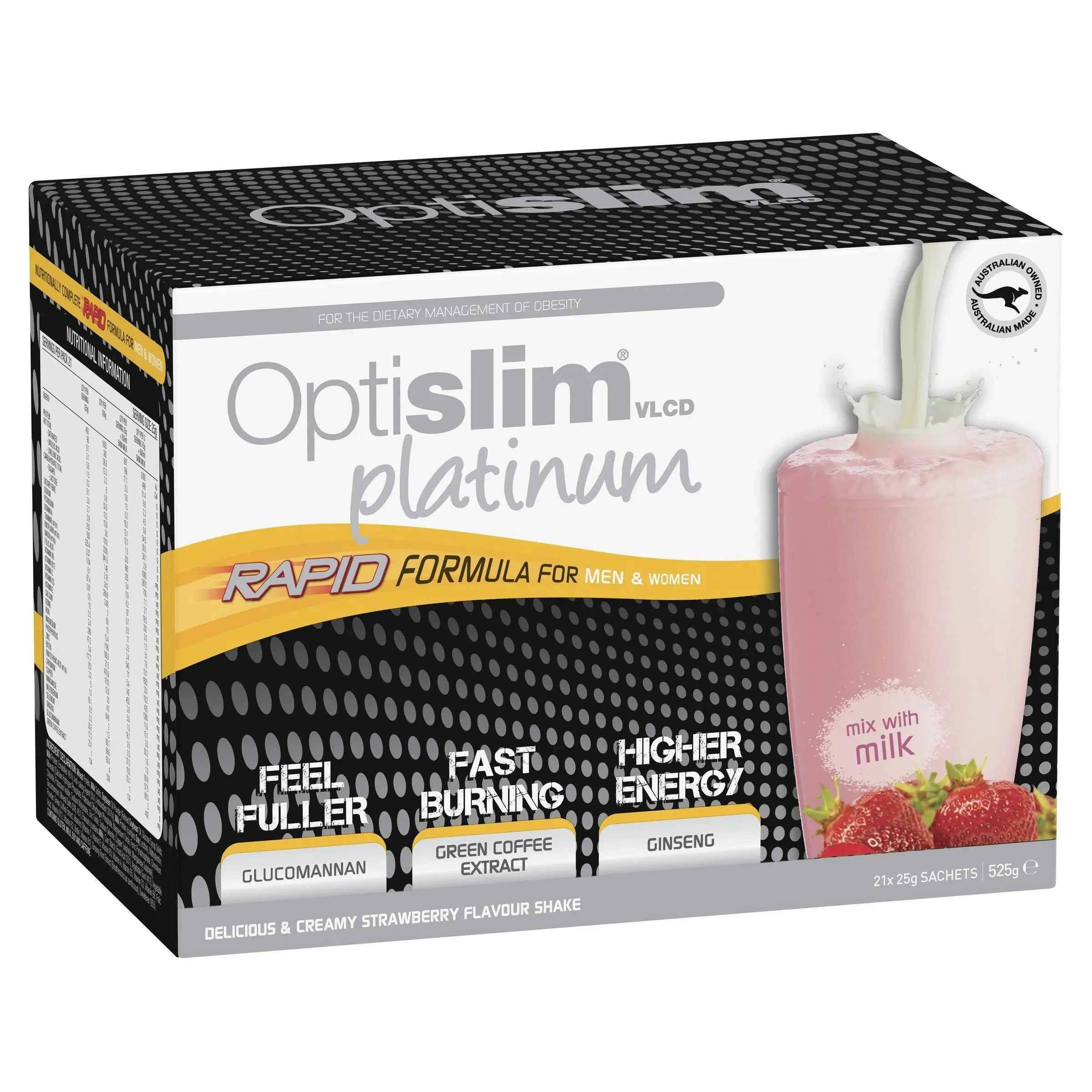 OptiSlim VLCD Platinum Shake Strawberry 21 x 25g