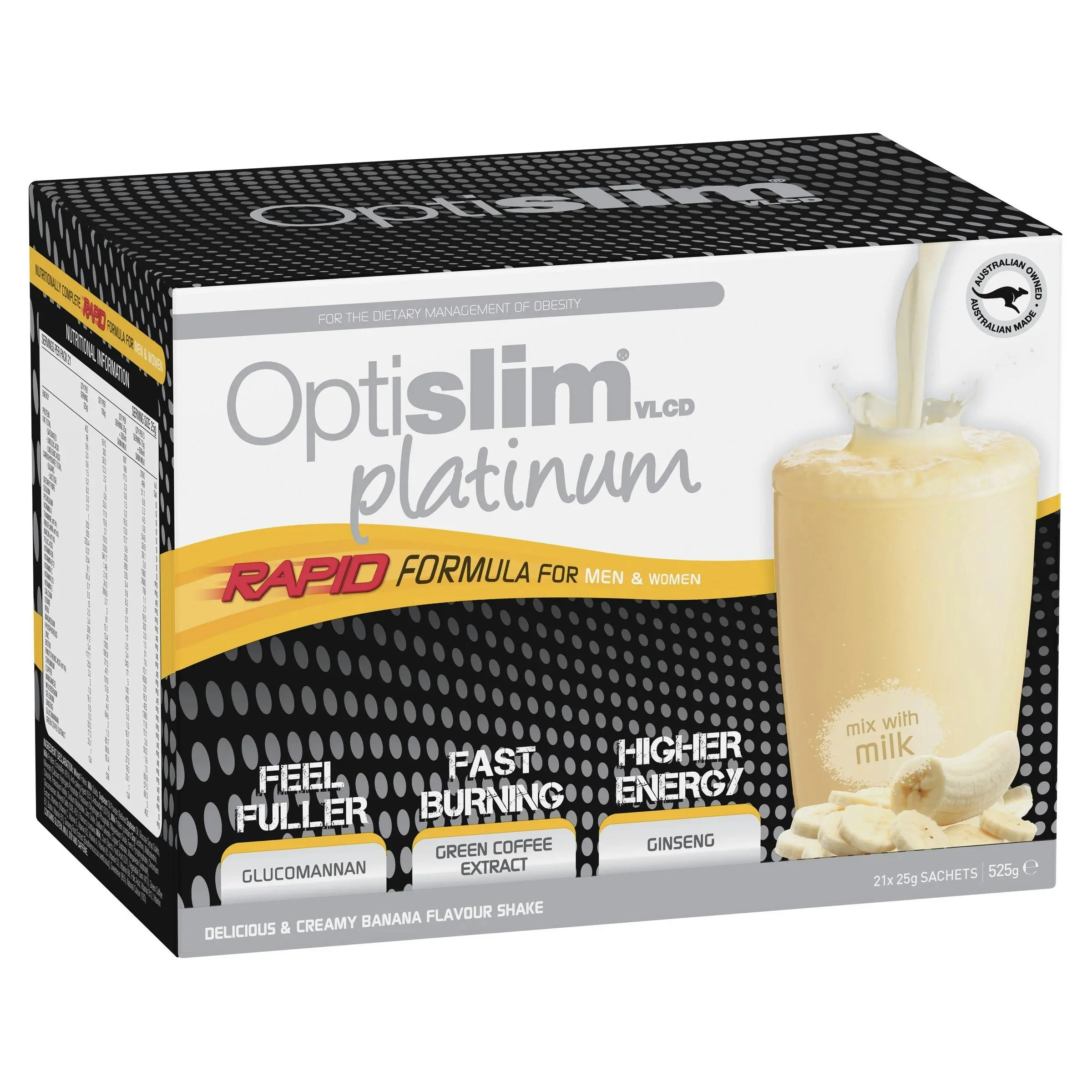 OptiSlim VLCD Platinum Shake Banana 21 x 25g